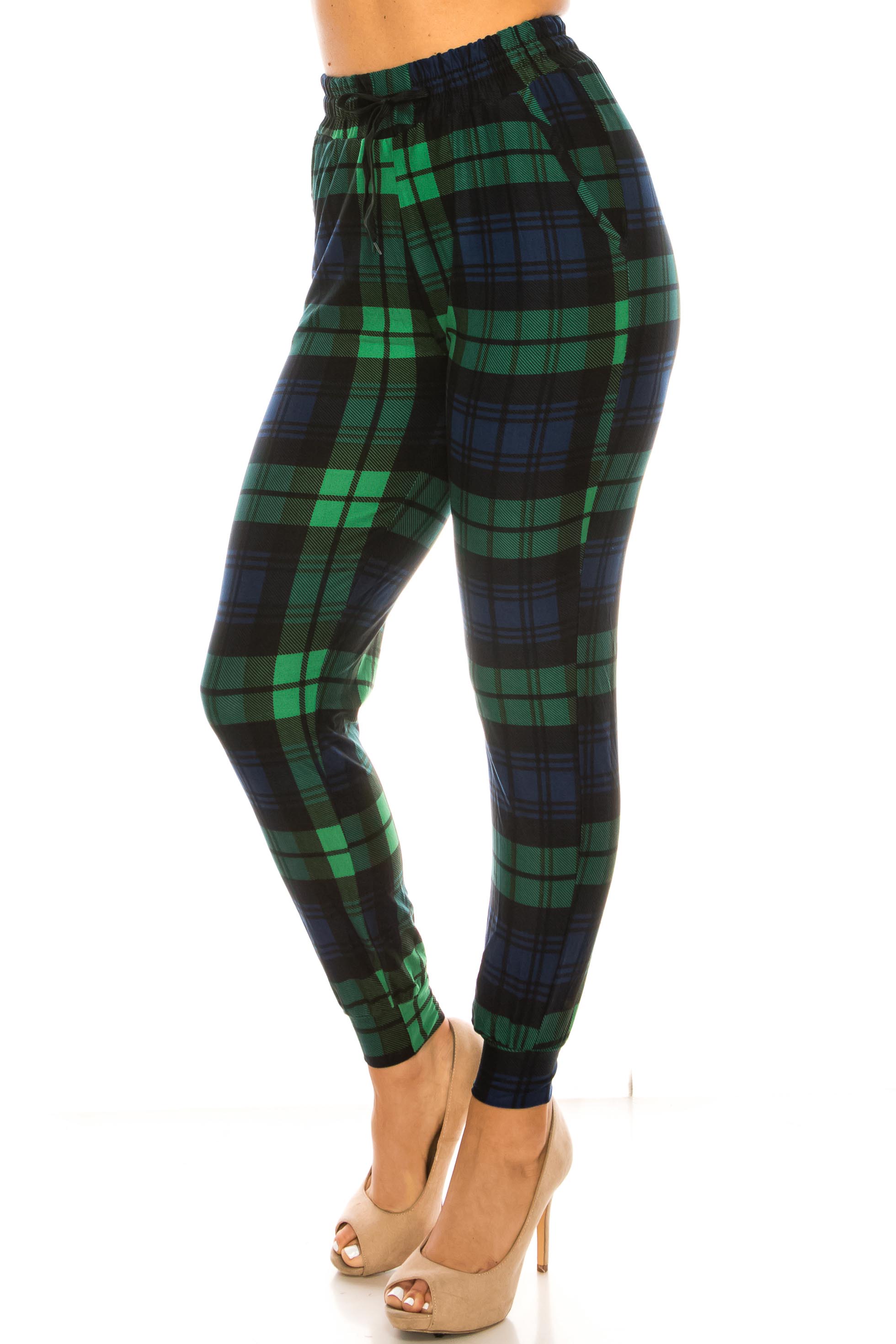 Buttery Smooth Green Plaid Joggers