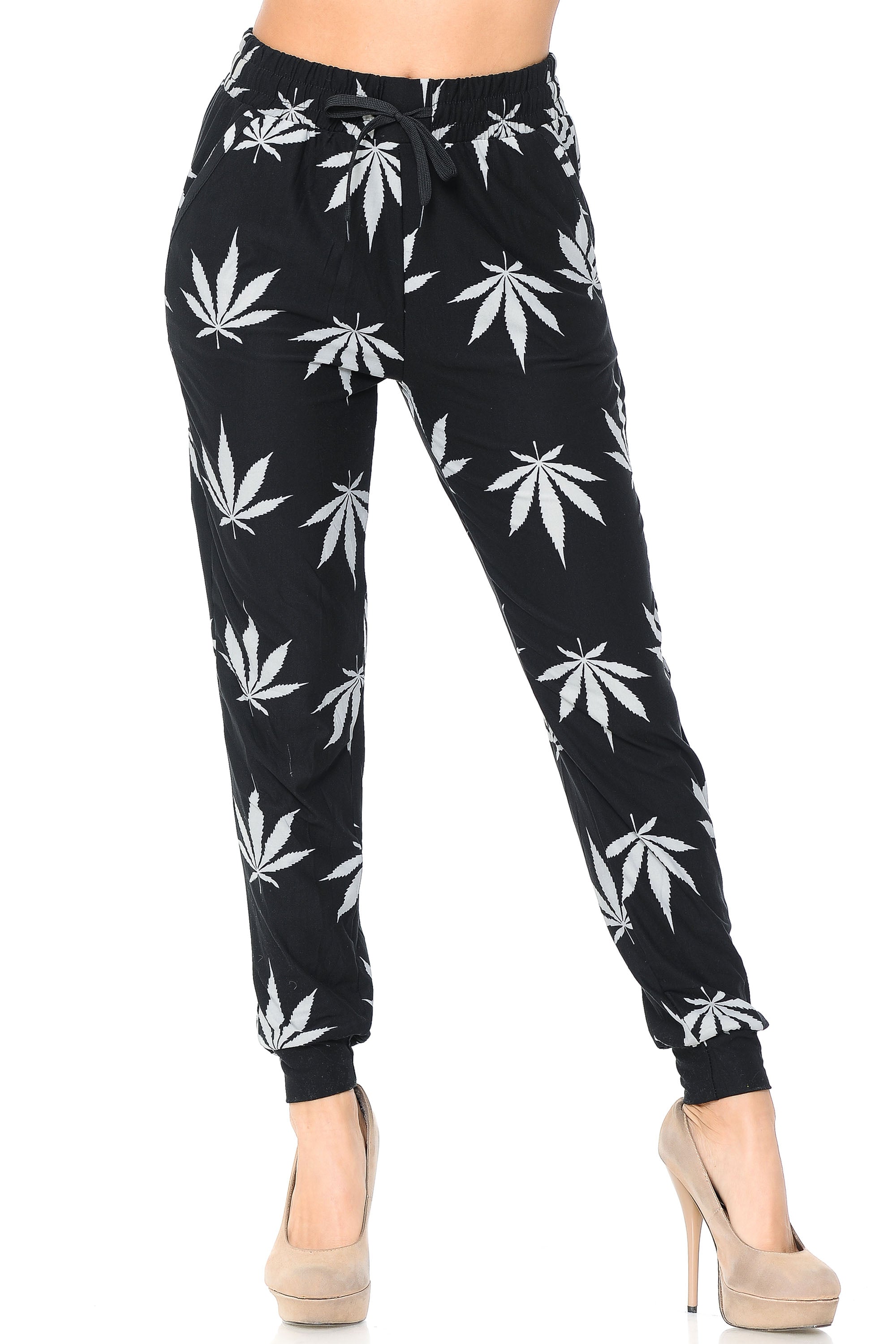 Buttery Smooth Black Marijuana Joggers