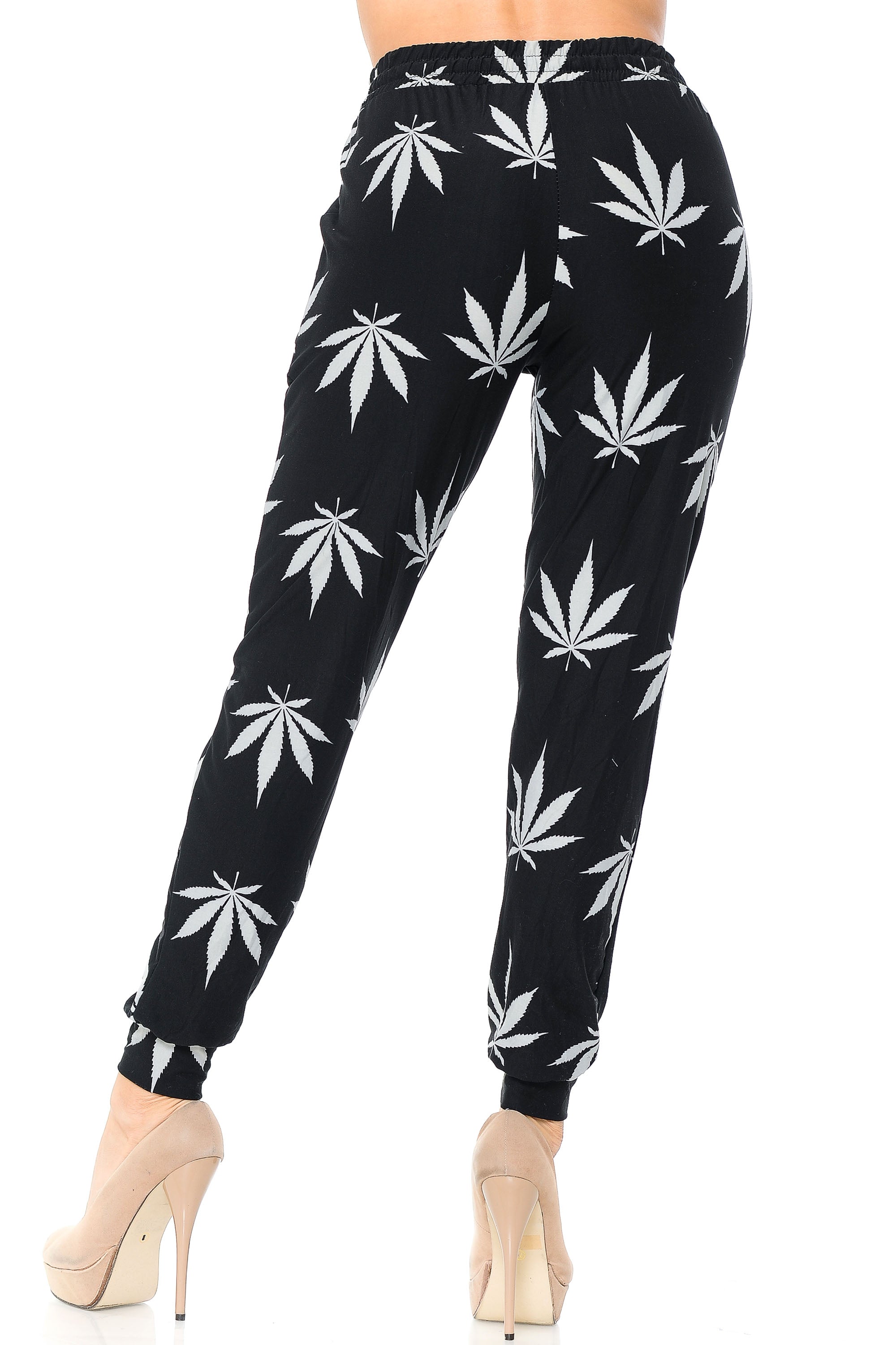 Buttery Smooth Black Marijuana Joggers