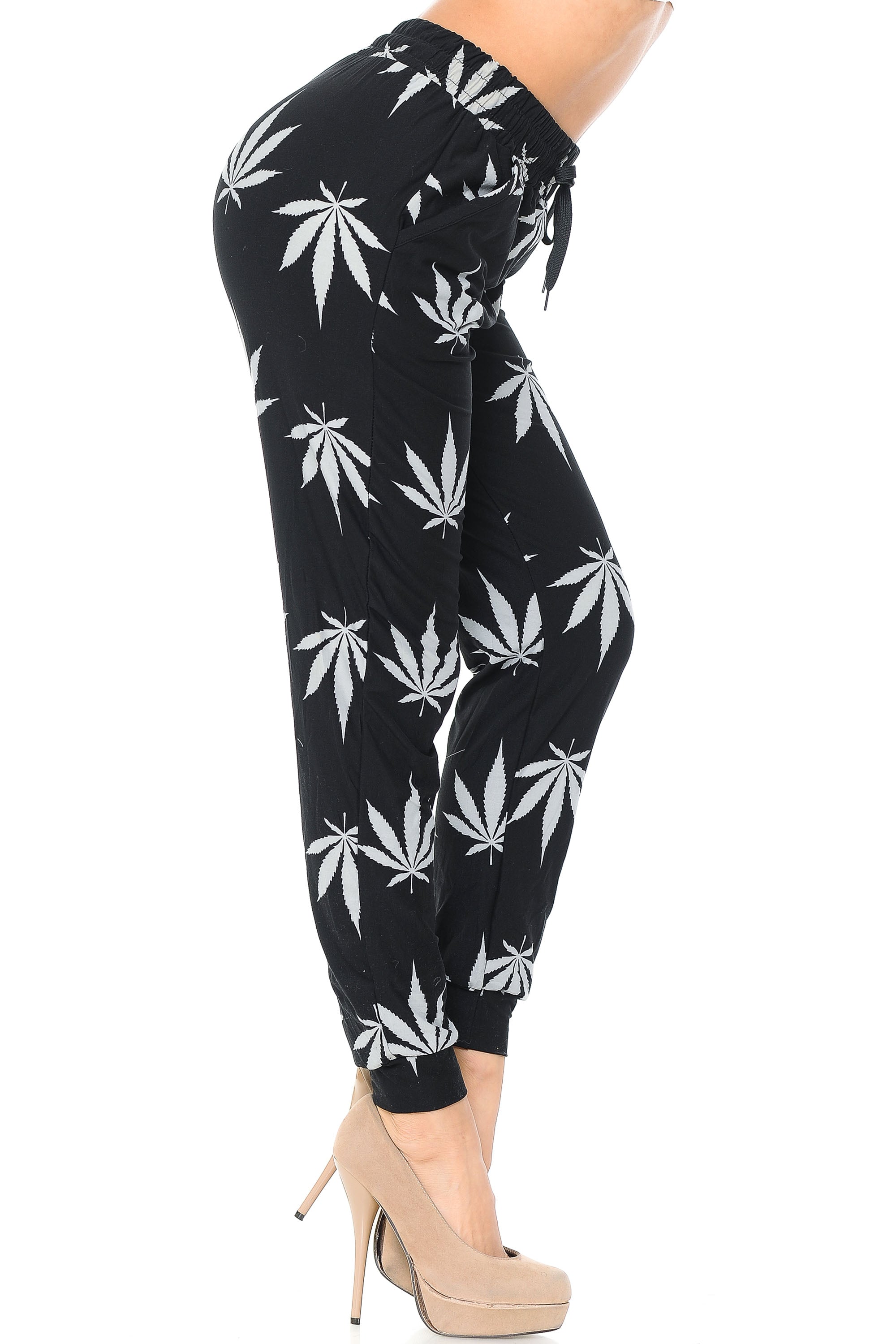 Buttery Smooth Black Marijuana Joggers
