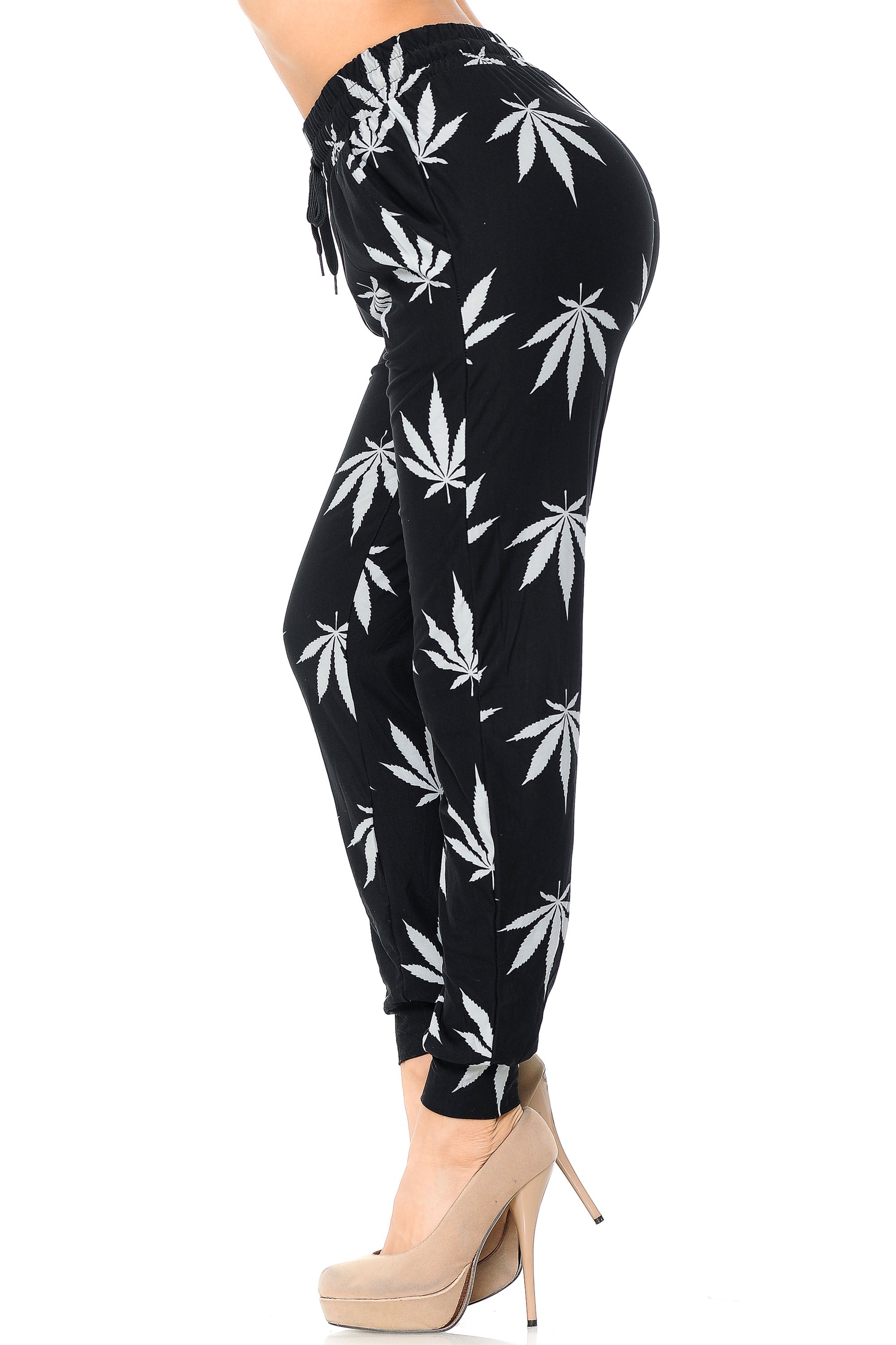 Buttery Smooth Black Marijuana Joggers