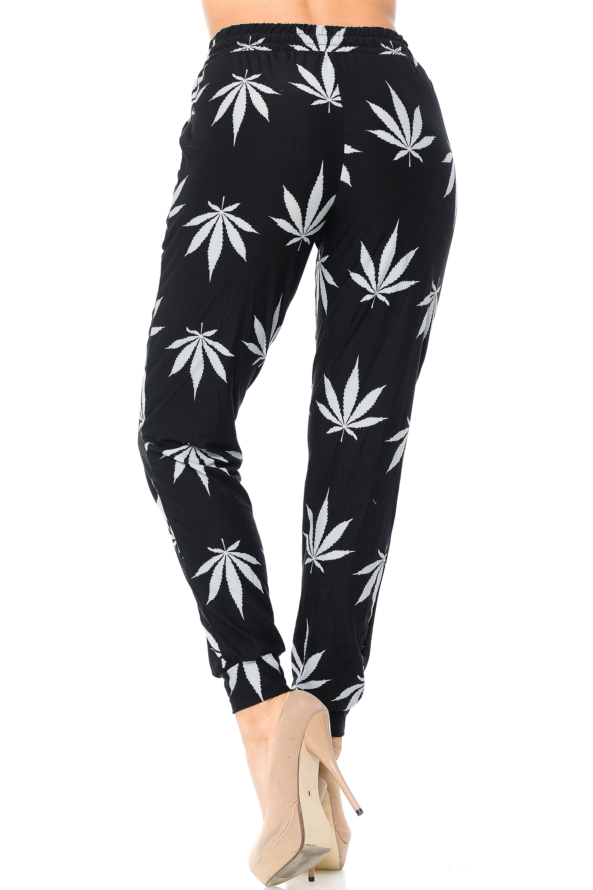 Buttery Smooth Black Marijuana Joggers
