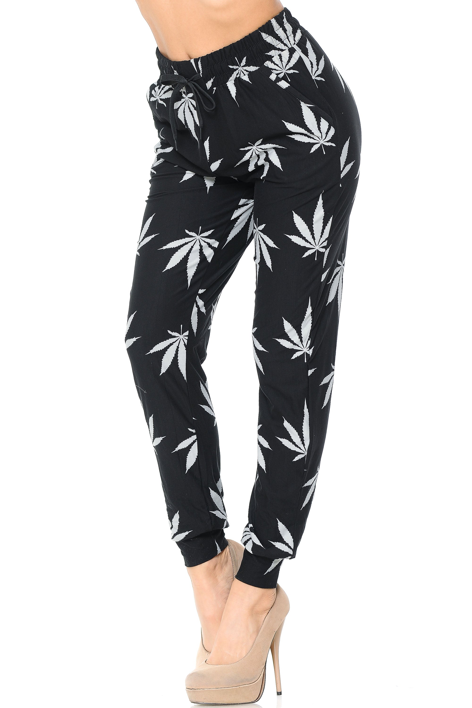 Buttery Smooth Black Marijuana Joggers