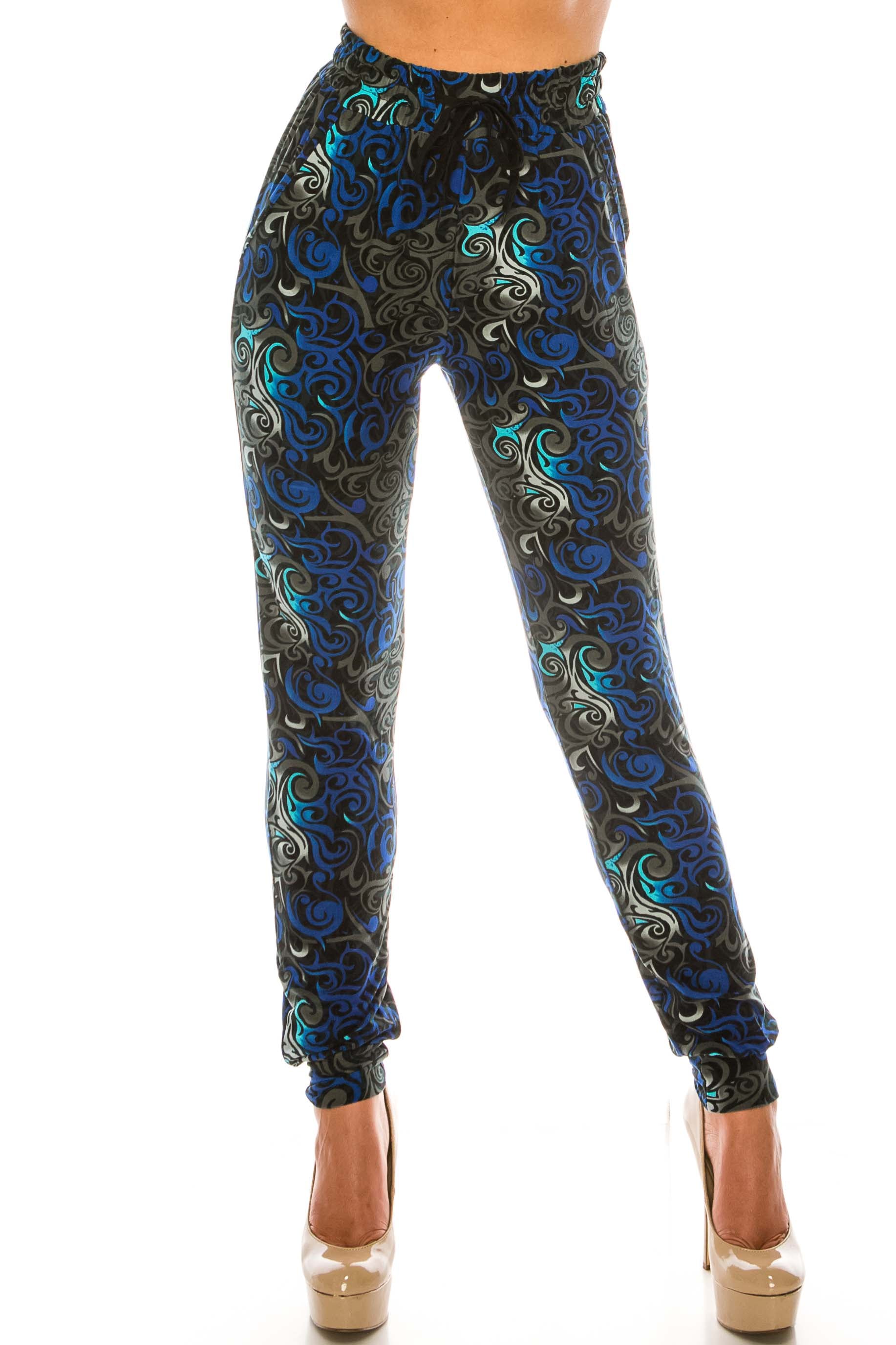 Buttery Smooth Blue Tangled Swirl Joggers