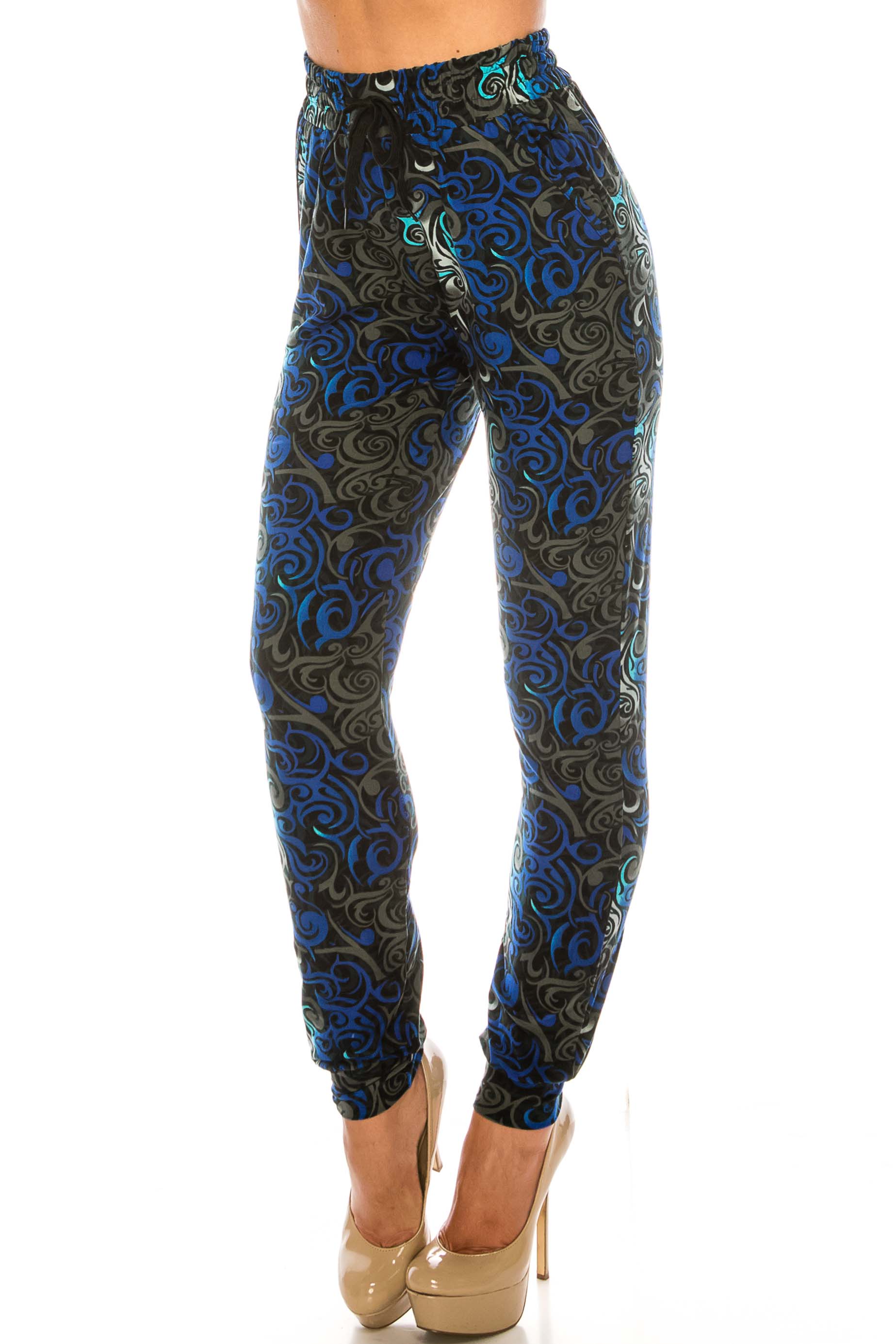 Buttery Smooth Blue Tangled Swirl Joggers