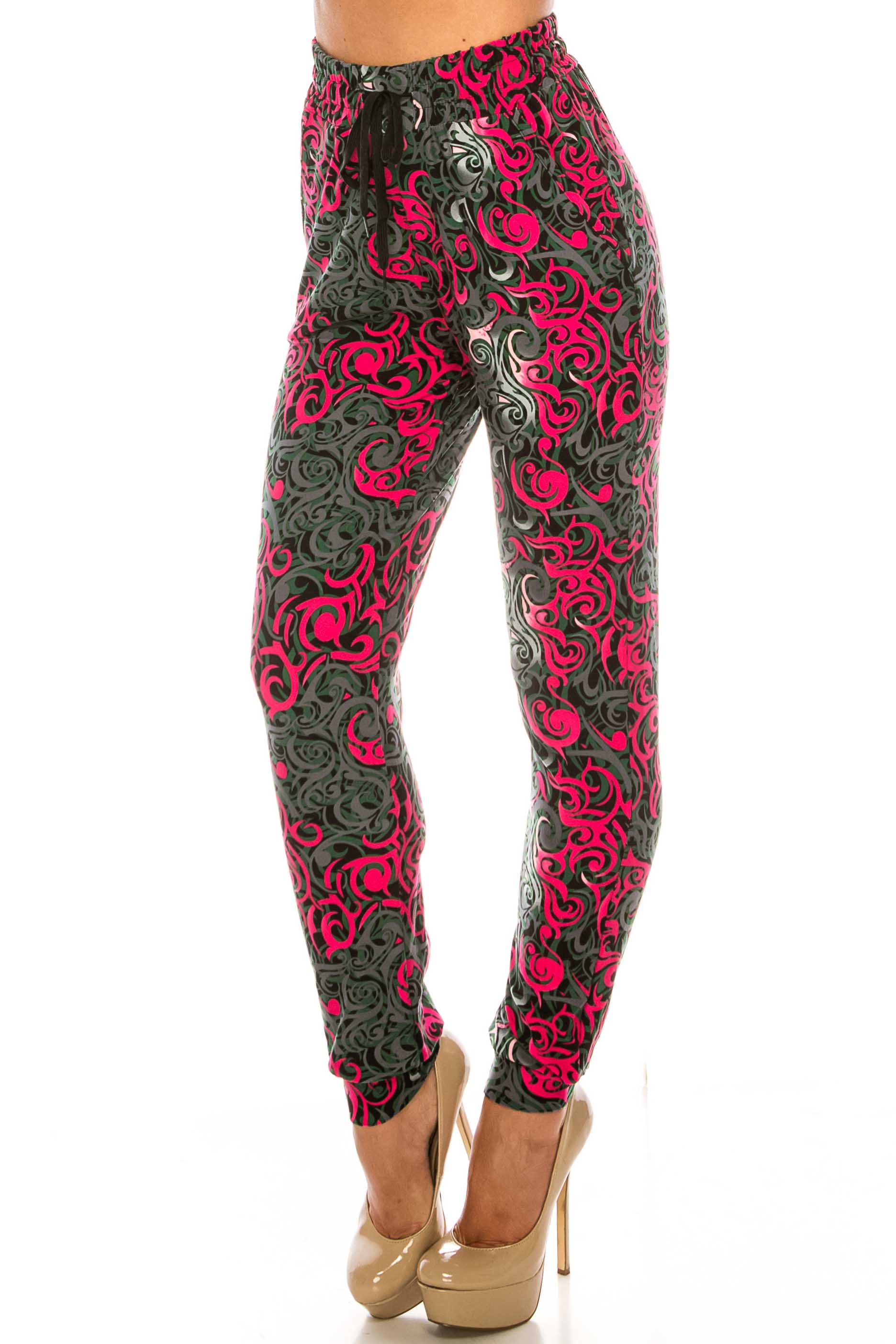 Buttery Smooth Fuchsia Tangled Swirl Joggers