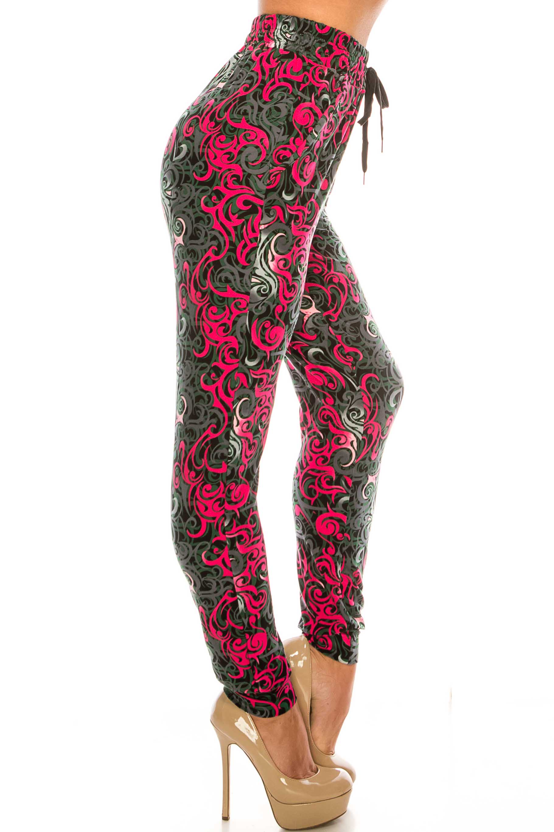 Buttery Smooth Fuchsia Tangled Swirl Joggers