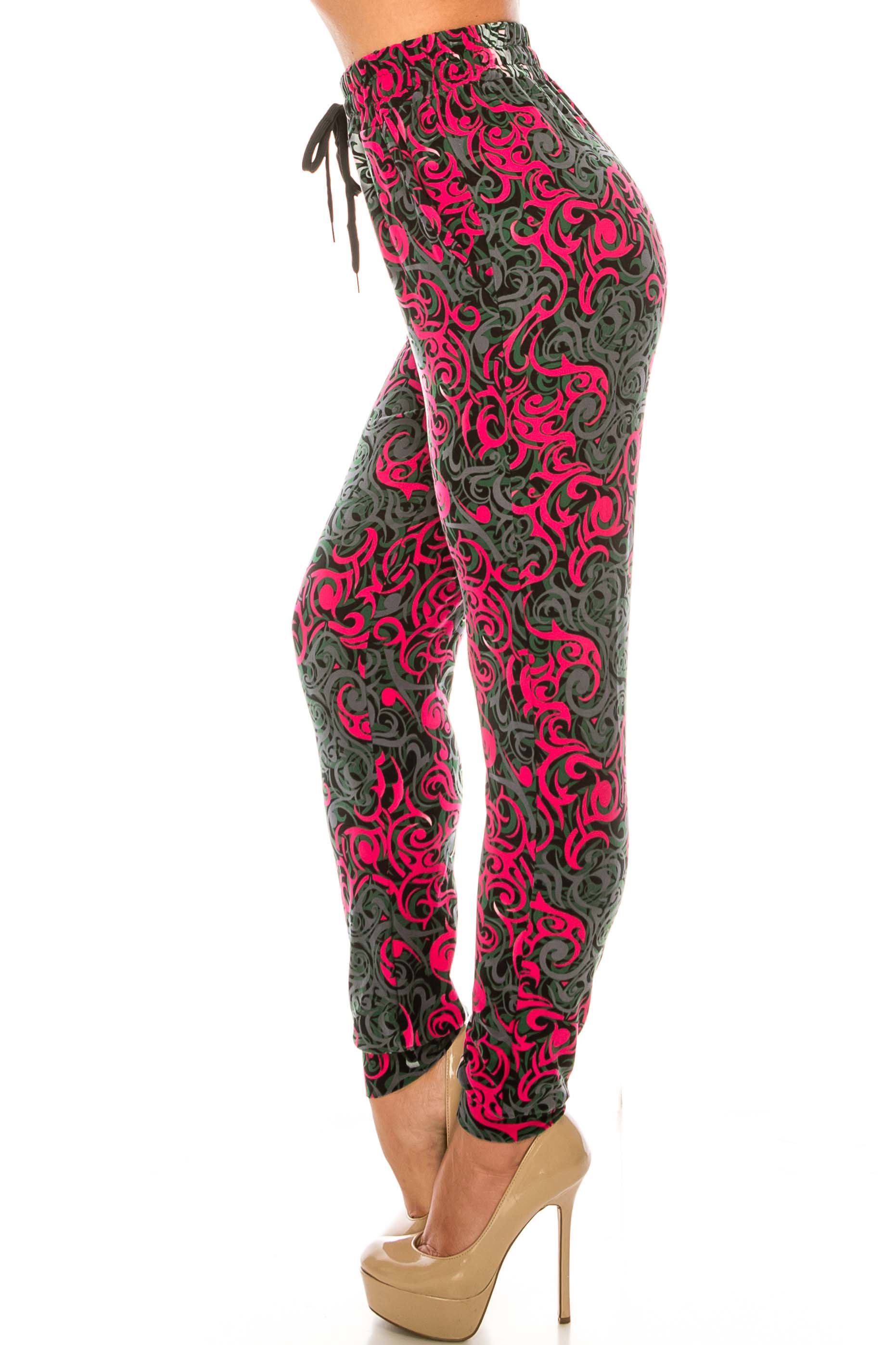 Buttery Smooth Fuchsia Tangled Swirl Joggers