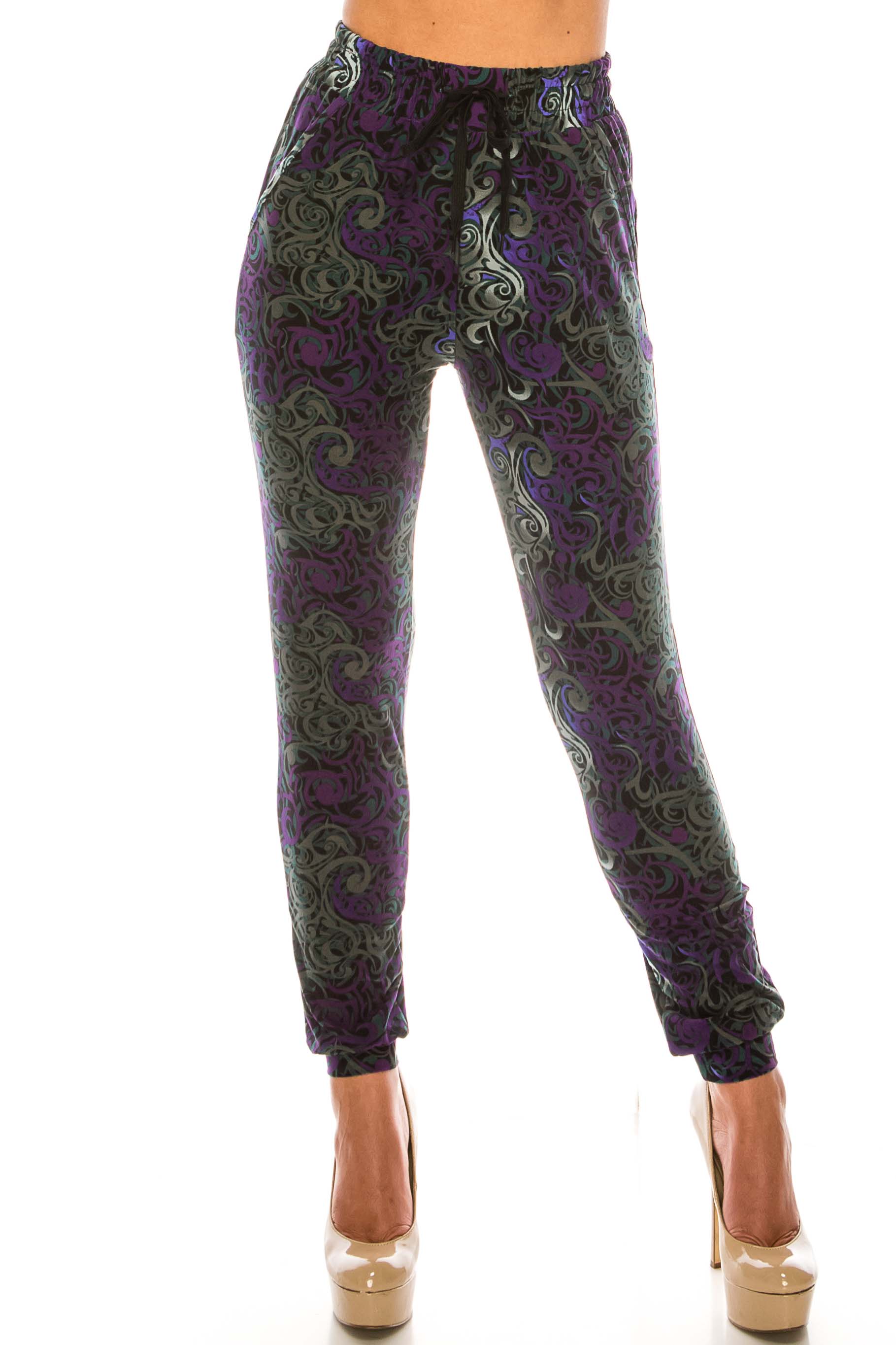 Buttery Smooth Purple Tangled Swirl Joggers