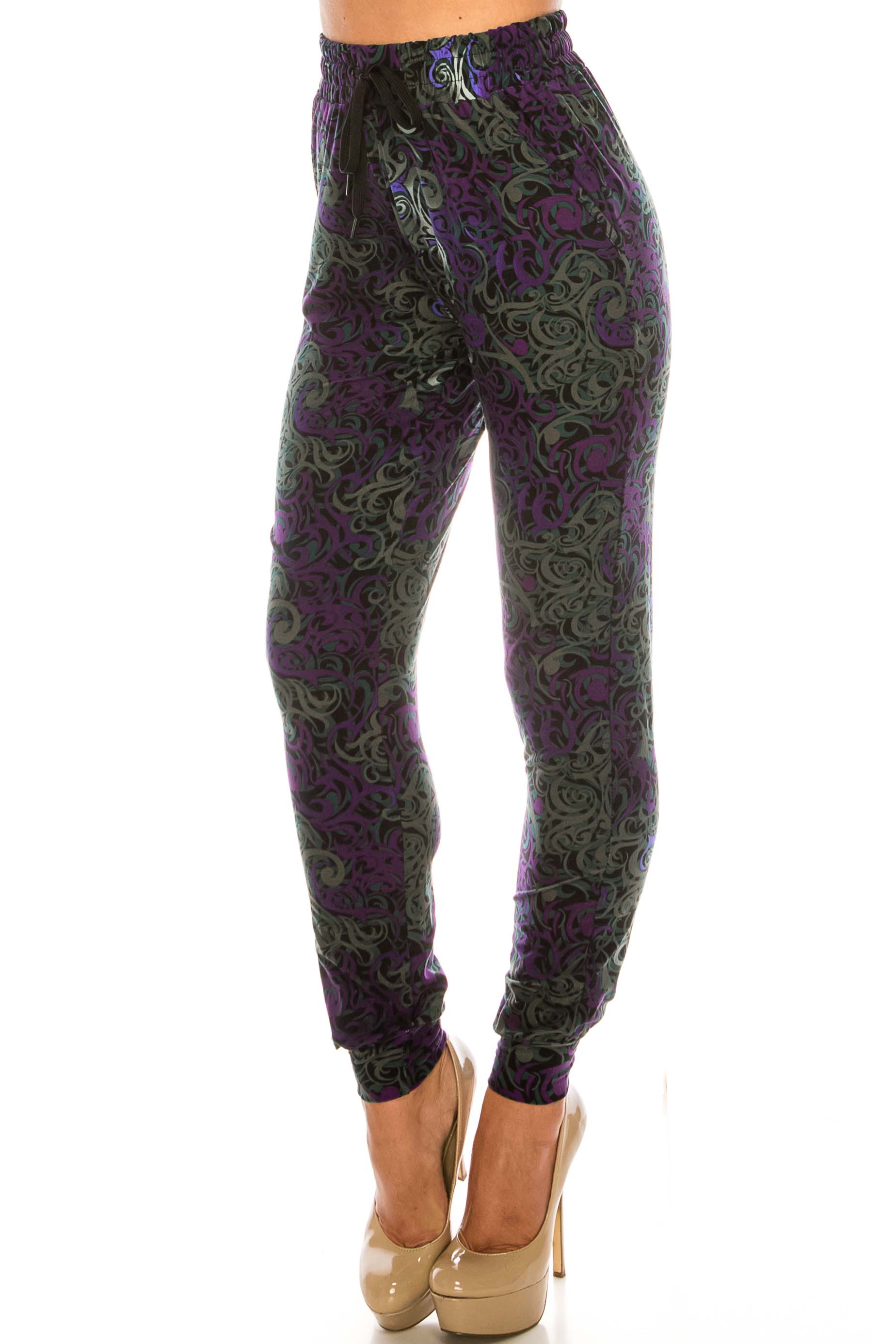 Buttery Smooth Purple Tangled Swirl Joggers