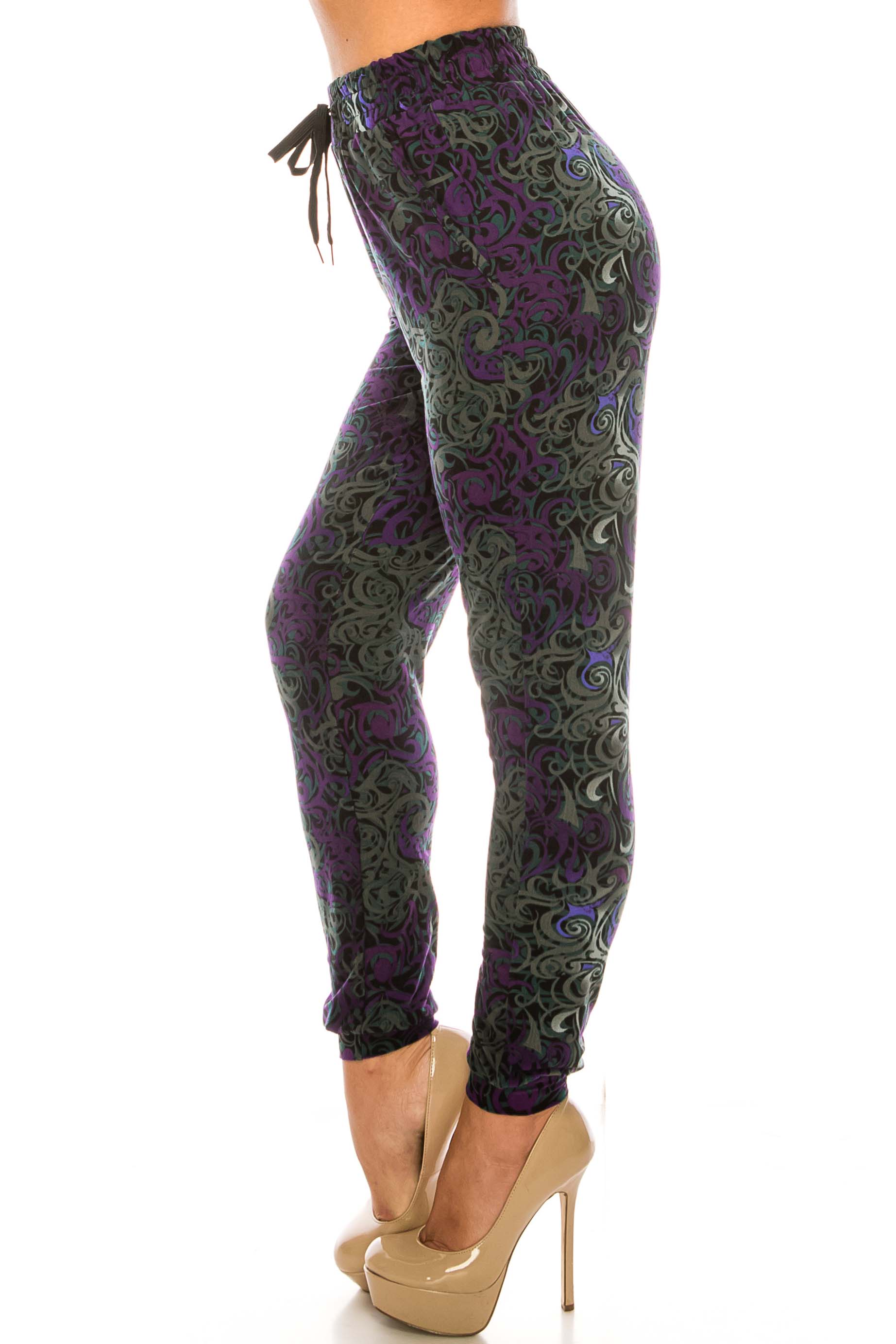 Buttery Smooth Purple Tangled Swirl Joggers