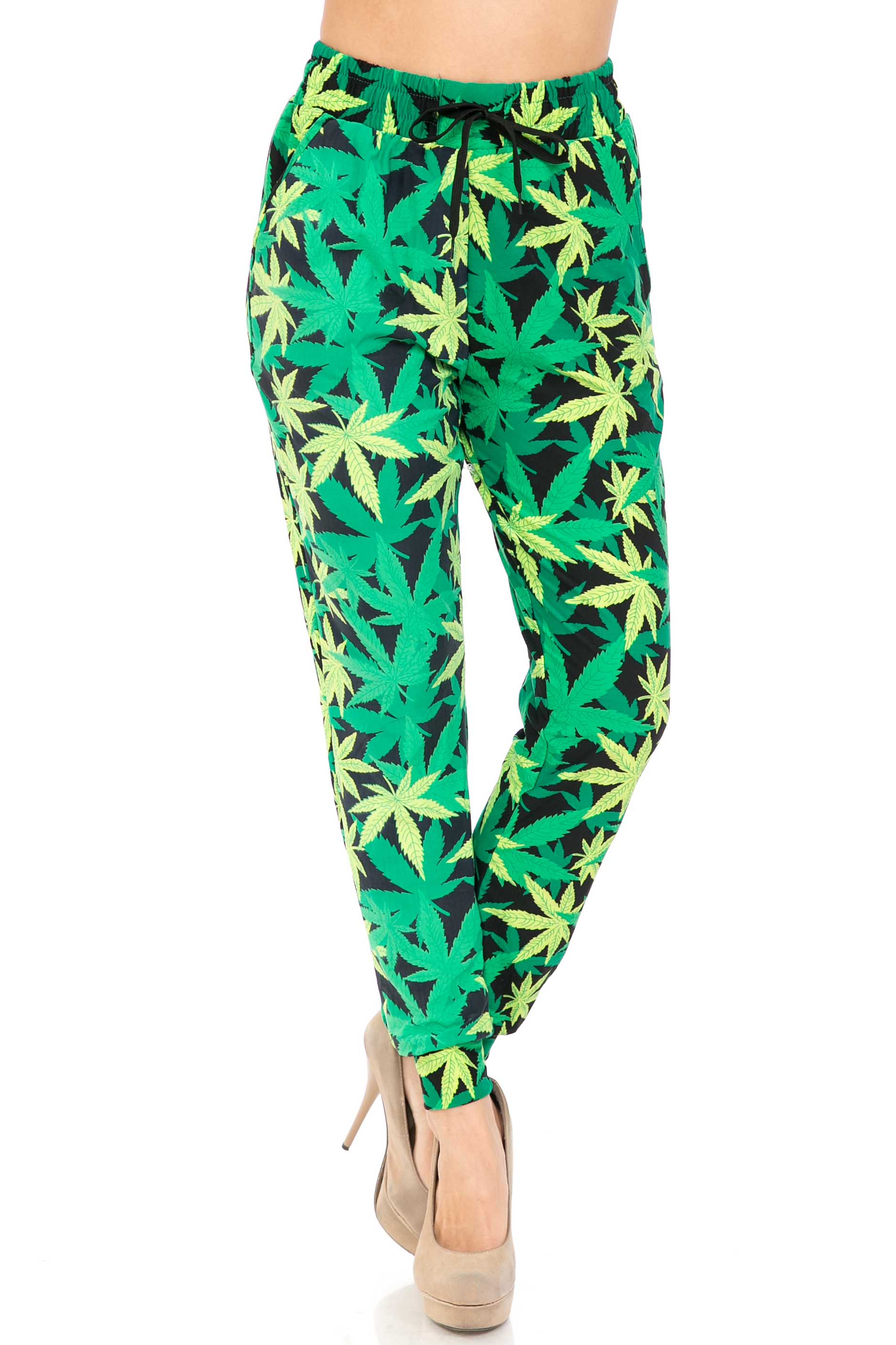 Buttery Smooth Cannabis Green Marijuana Joggers