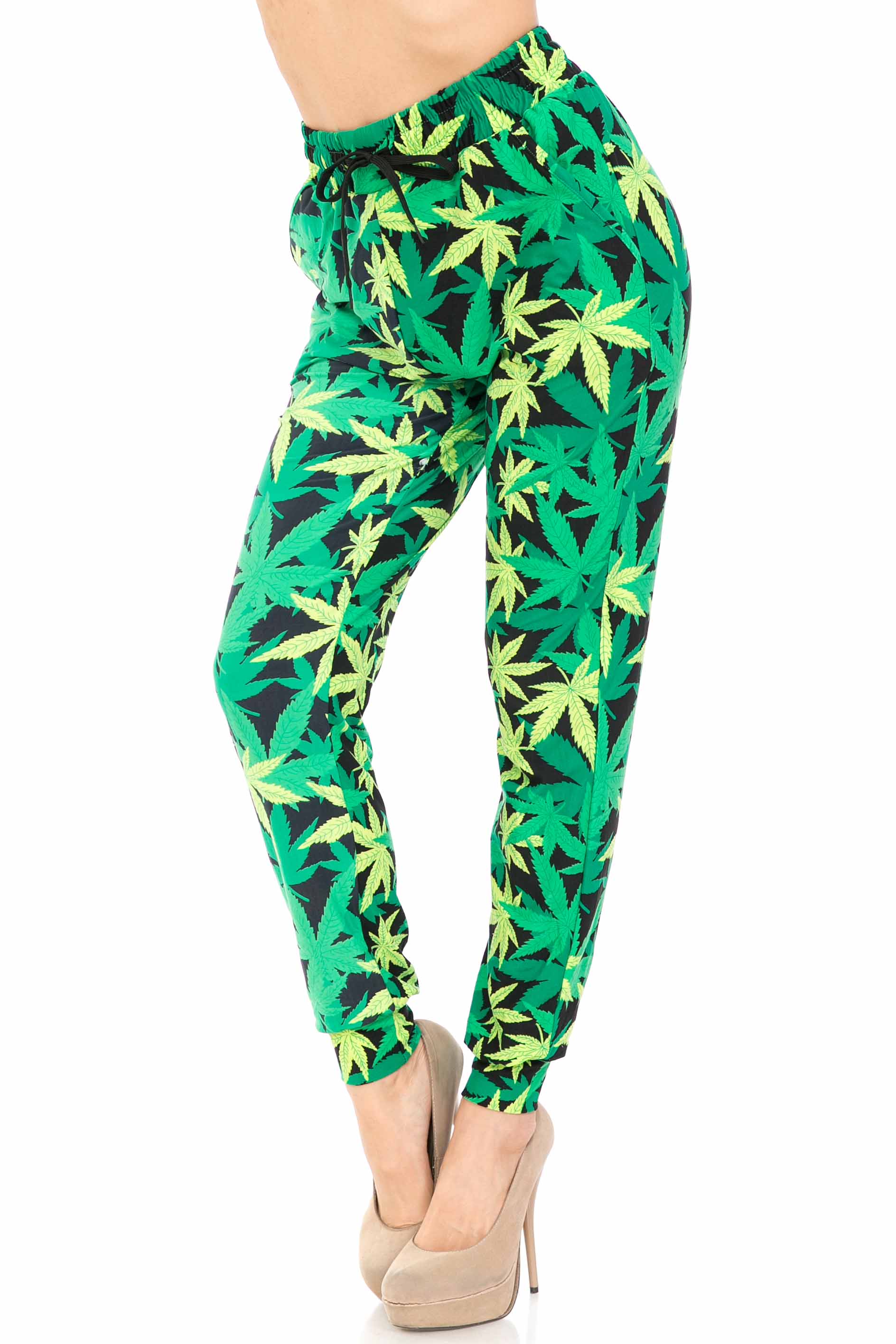 Buttery Smooth Cannabis Green Marijuana Joggers