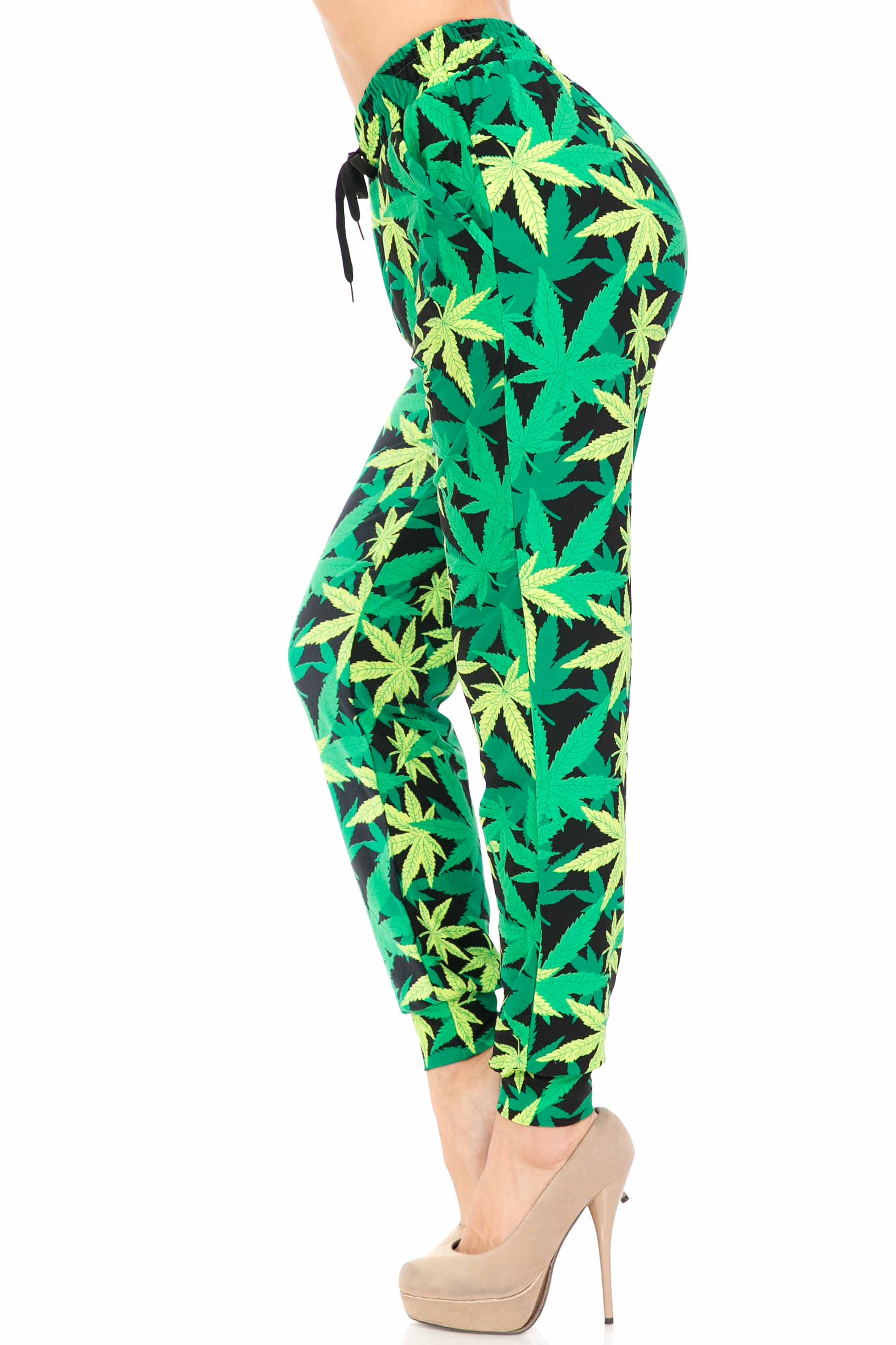 Buttery Smooth Cannabis Green Marijuana Joggers