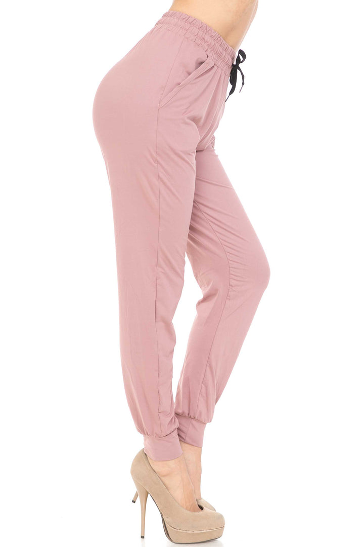 Buttery Smooth Solid Basic Mauve Joggers - EEVEE
