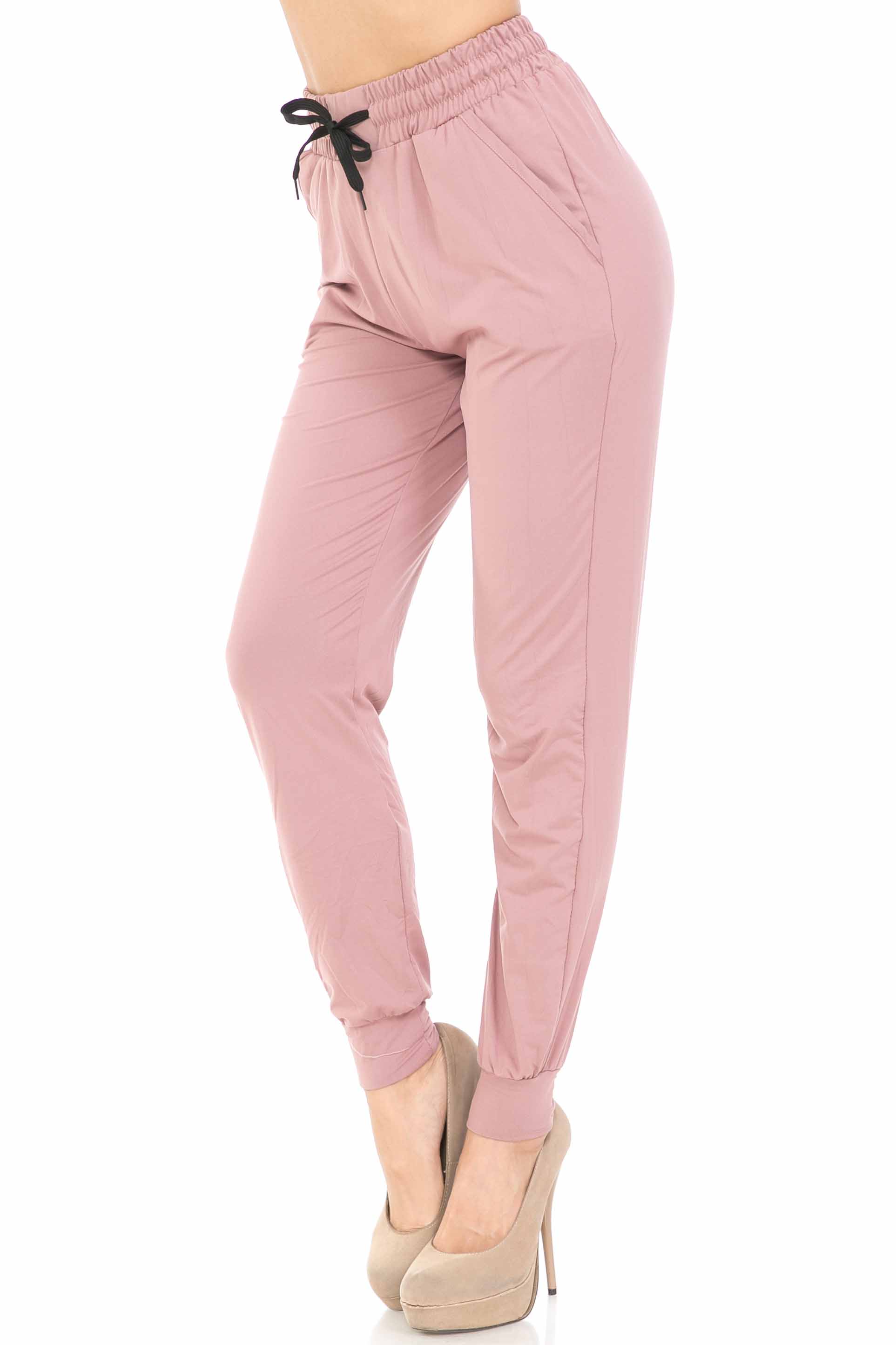 Buttery Smooth Solid Basic Mauve Joggers - EEVEE