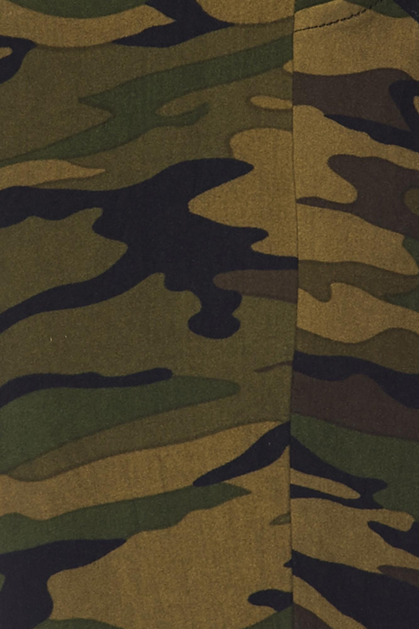Buttery Soft Olive Green Camouflage Joggers (One Size Regular,Green)