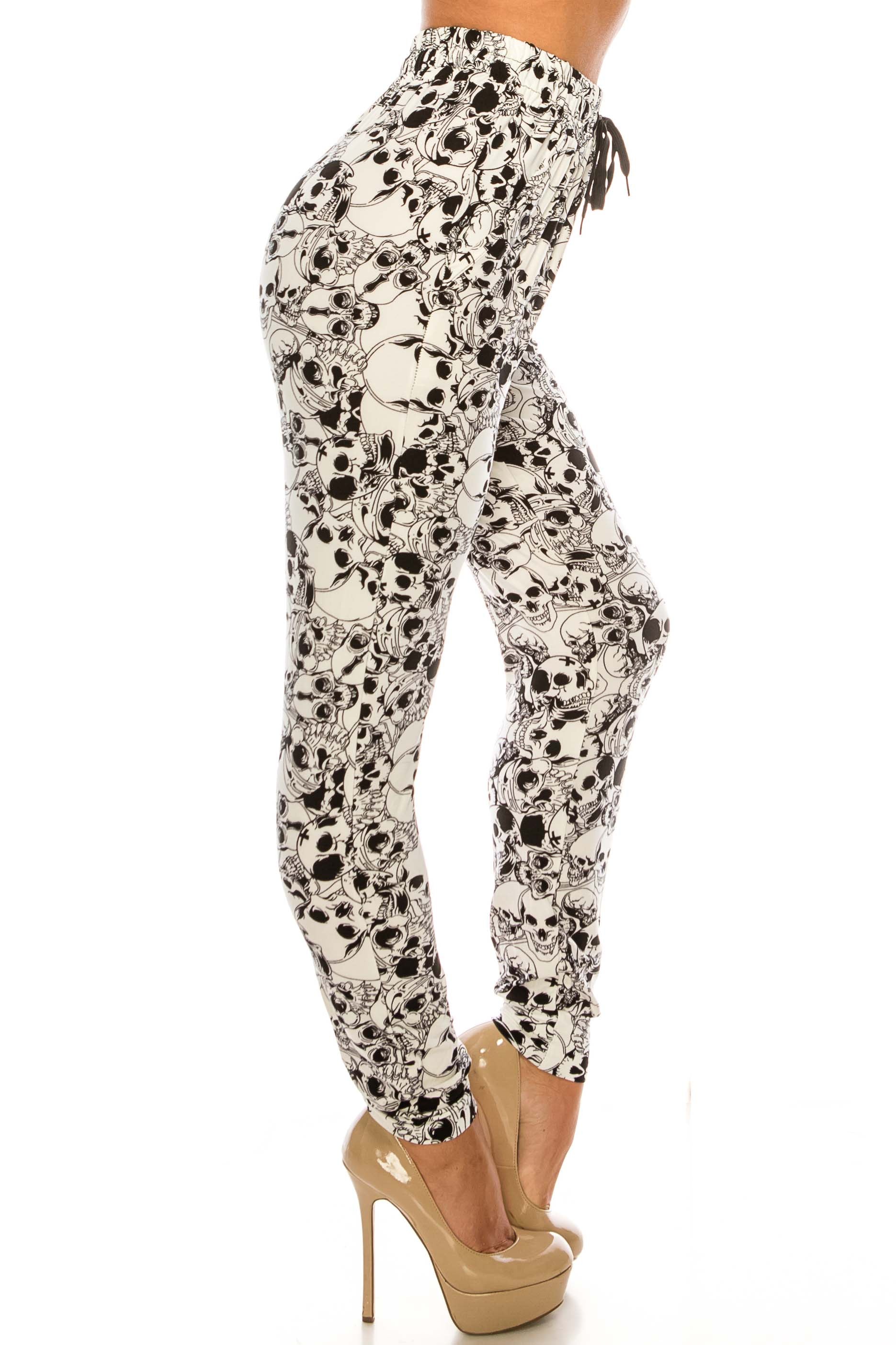 White Layers of Skulls Buttery Smooth Joggers