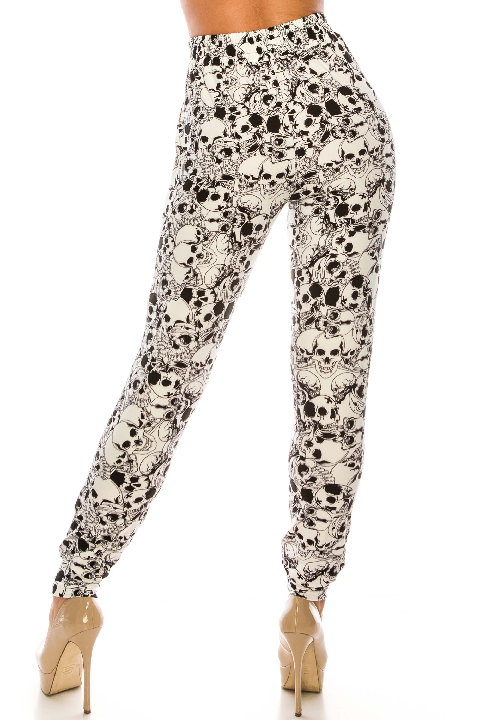 White Layers of Skulls Buttery Smooth Joggers