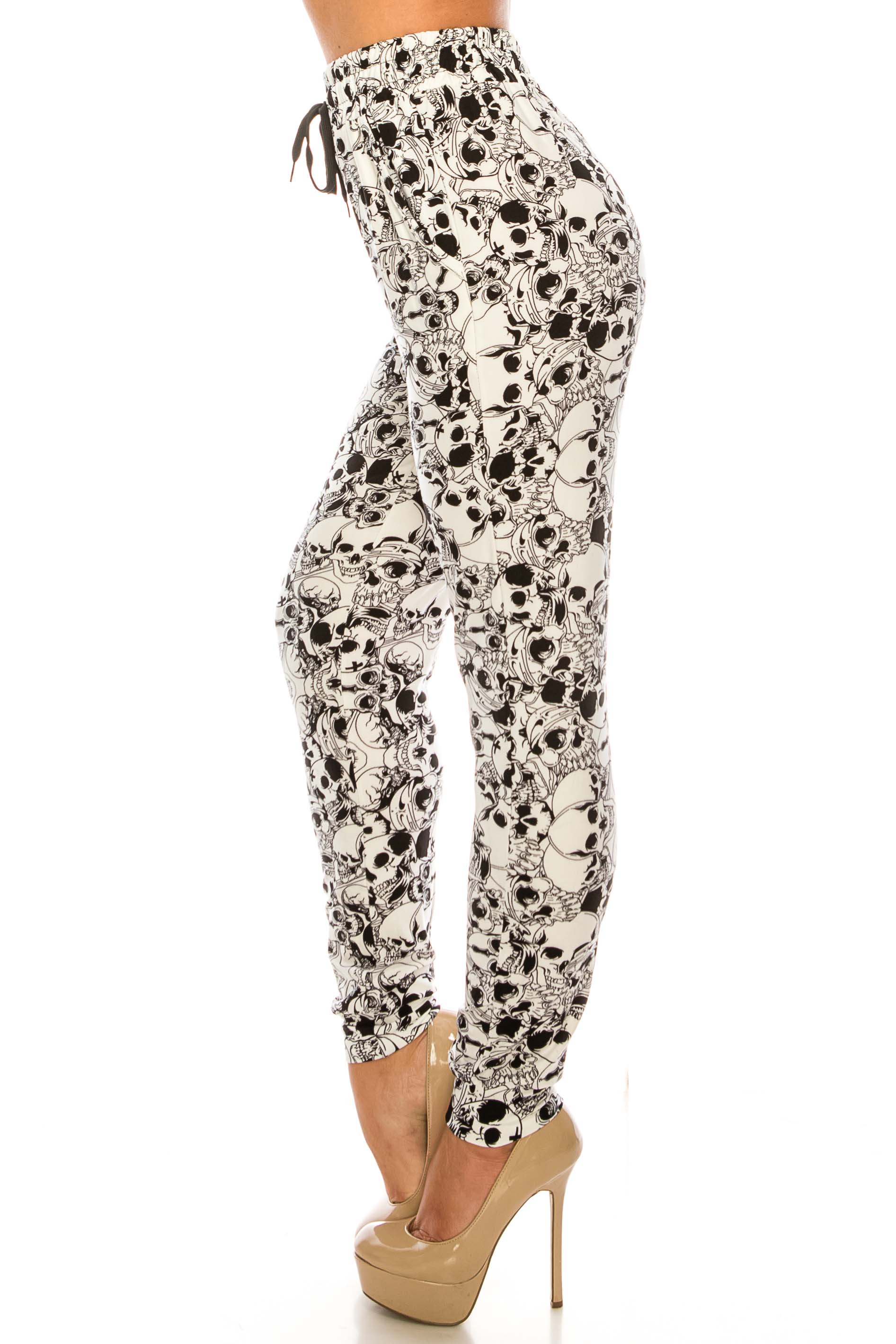 White Layers of Skulls Buttery Smooth Joggers