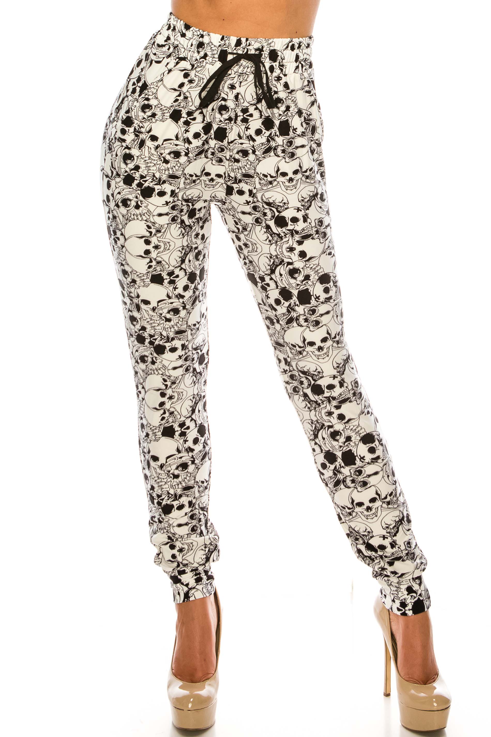 White Layers of Skulls Buttery Smooth Joggers