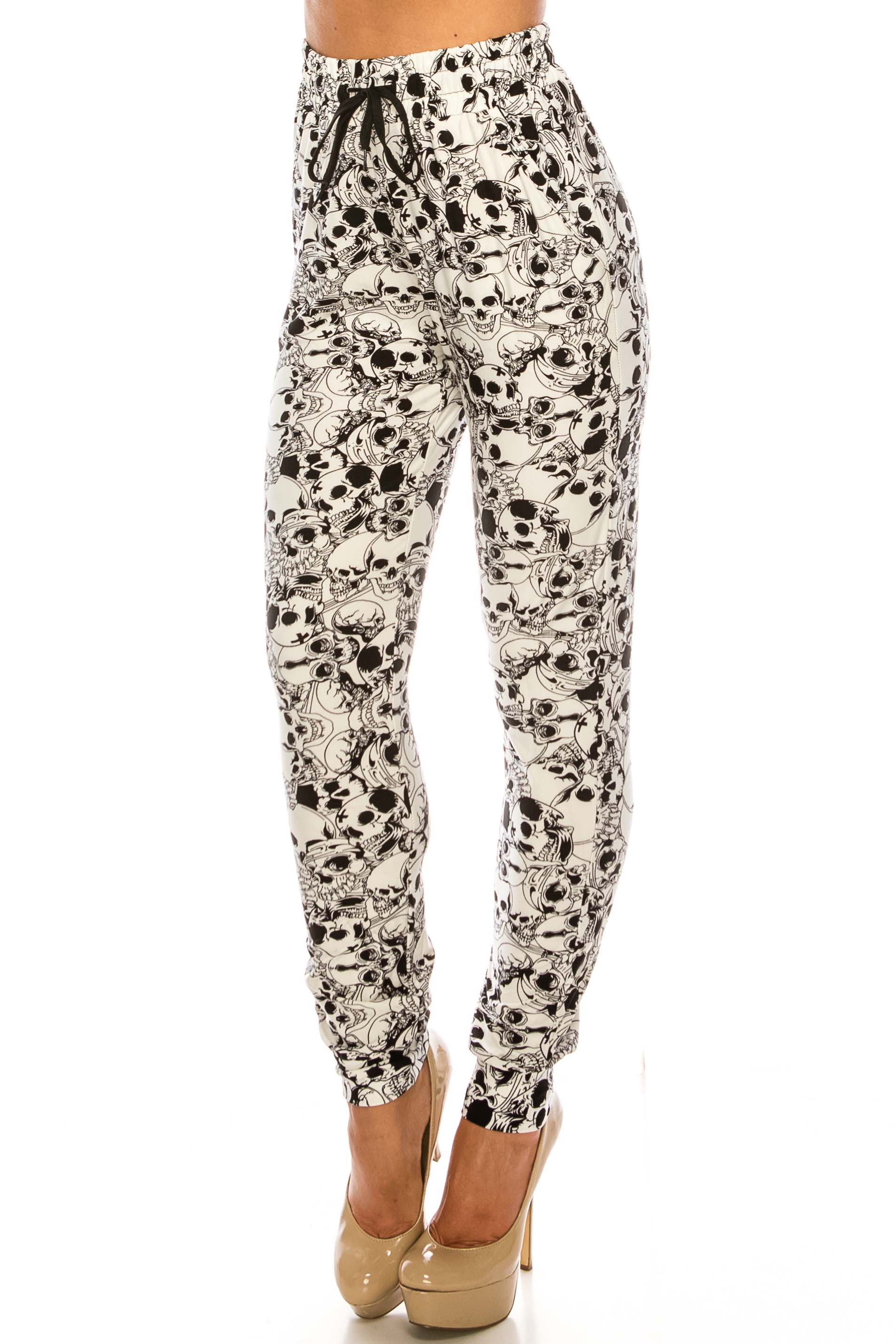 White Layers of Skulls Buttery Smooth Joggers