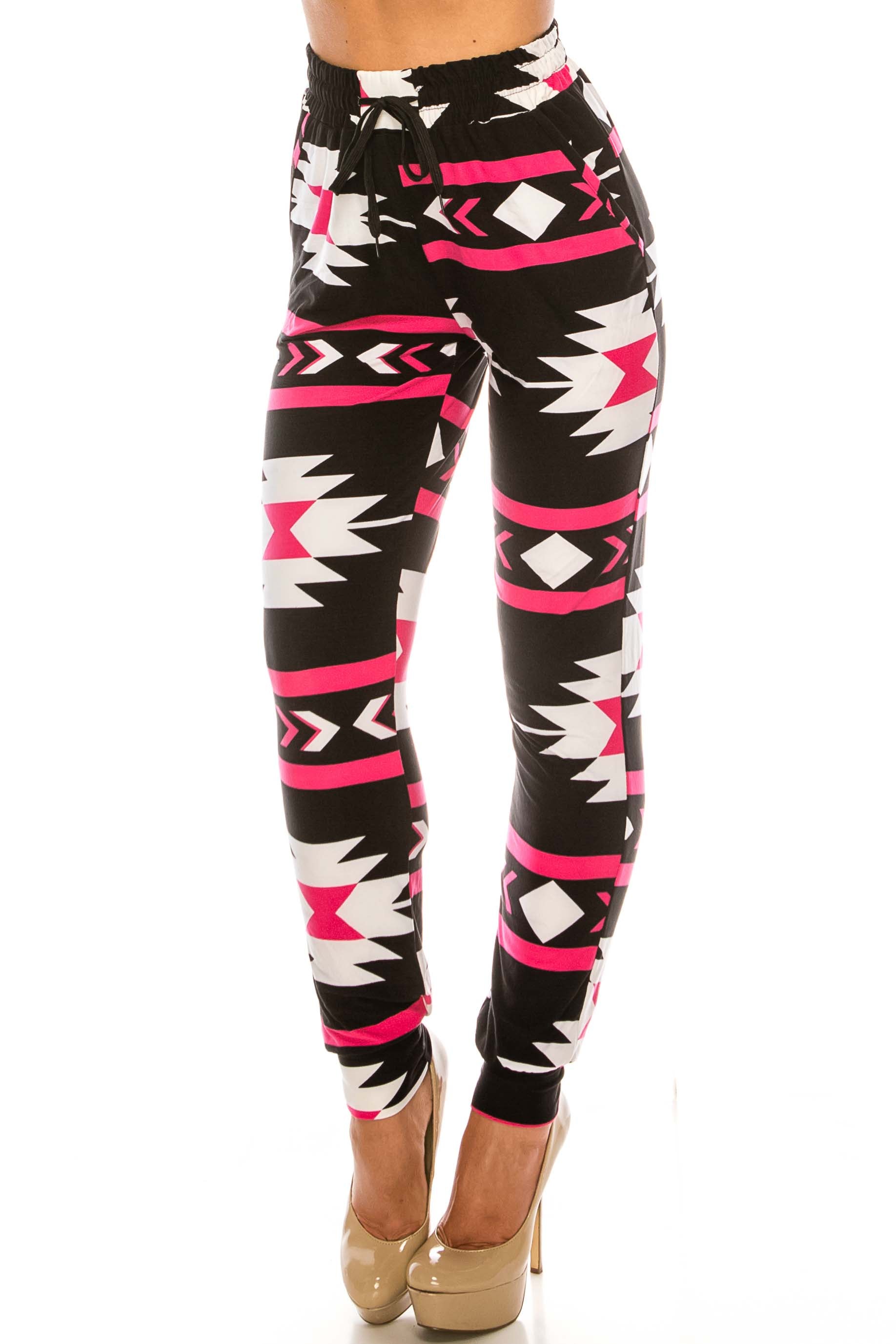 Magenta Aztec Tribal Buttery Smooth Joggers