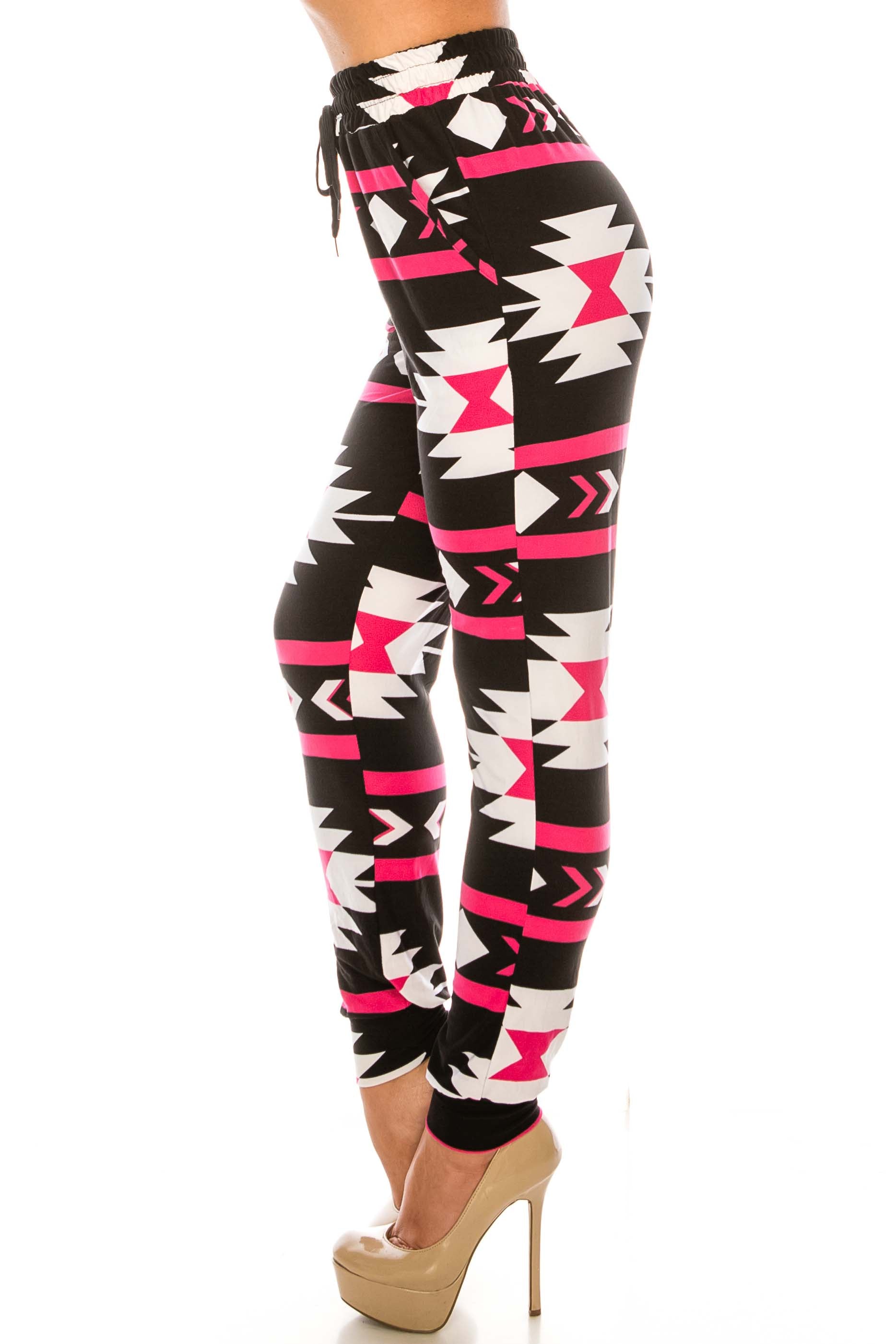 Magenta Aztec Tribal Buttery Smooth Joggers