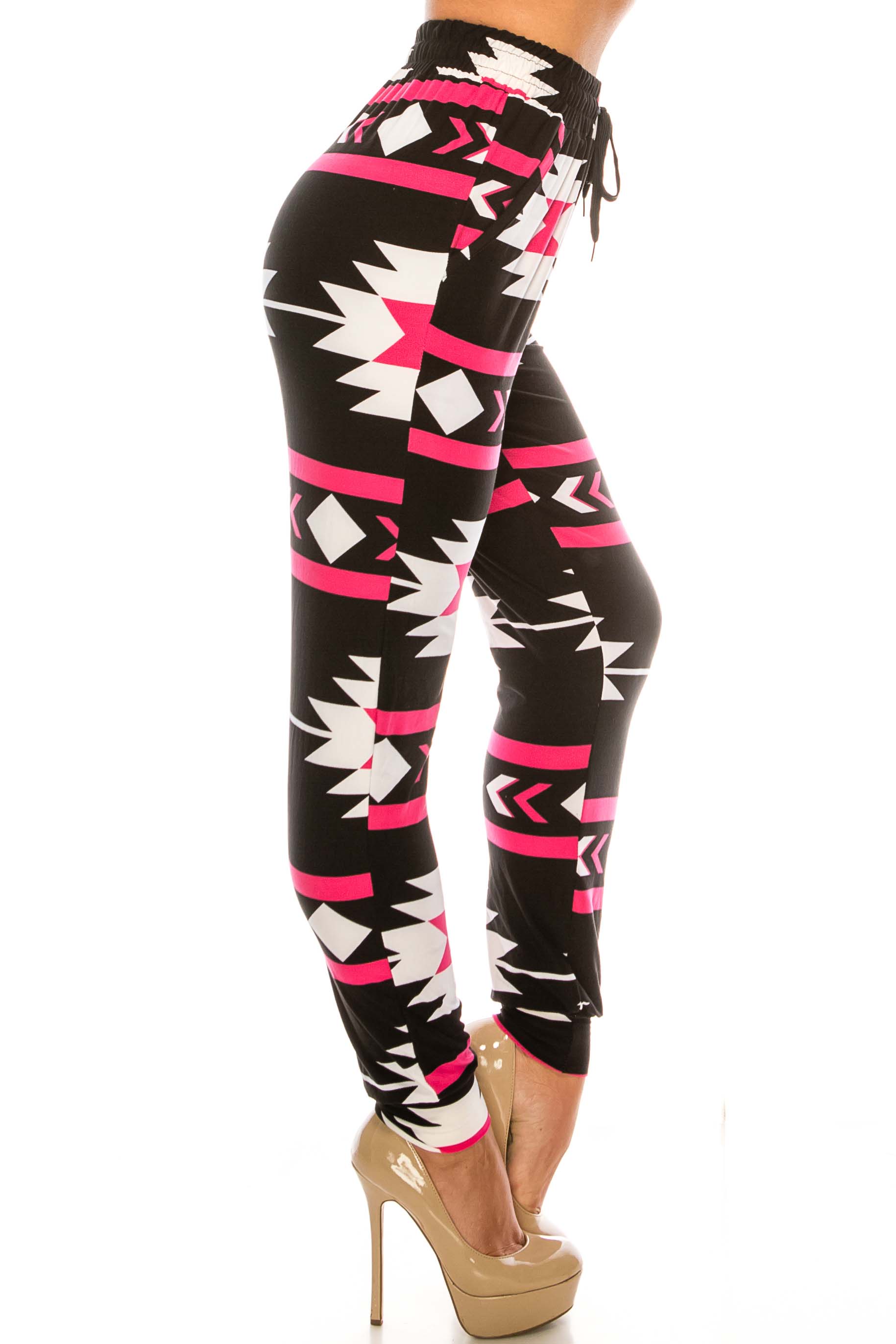 Magenta Aztec Tribal Buttery Smooth Joggers