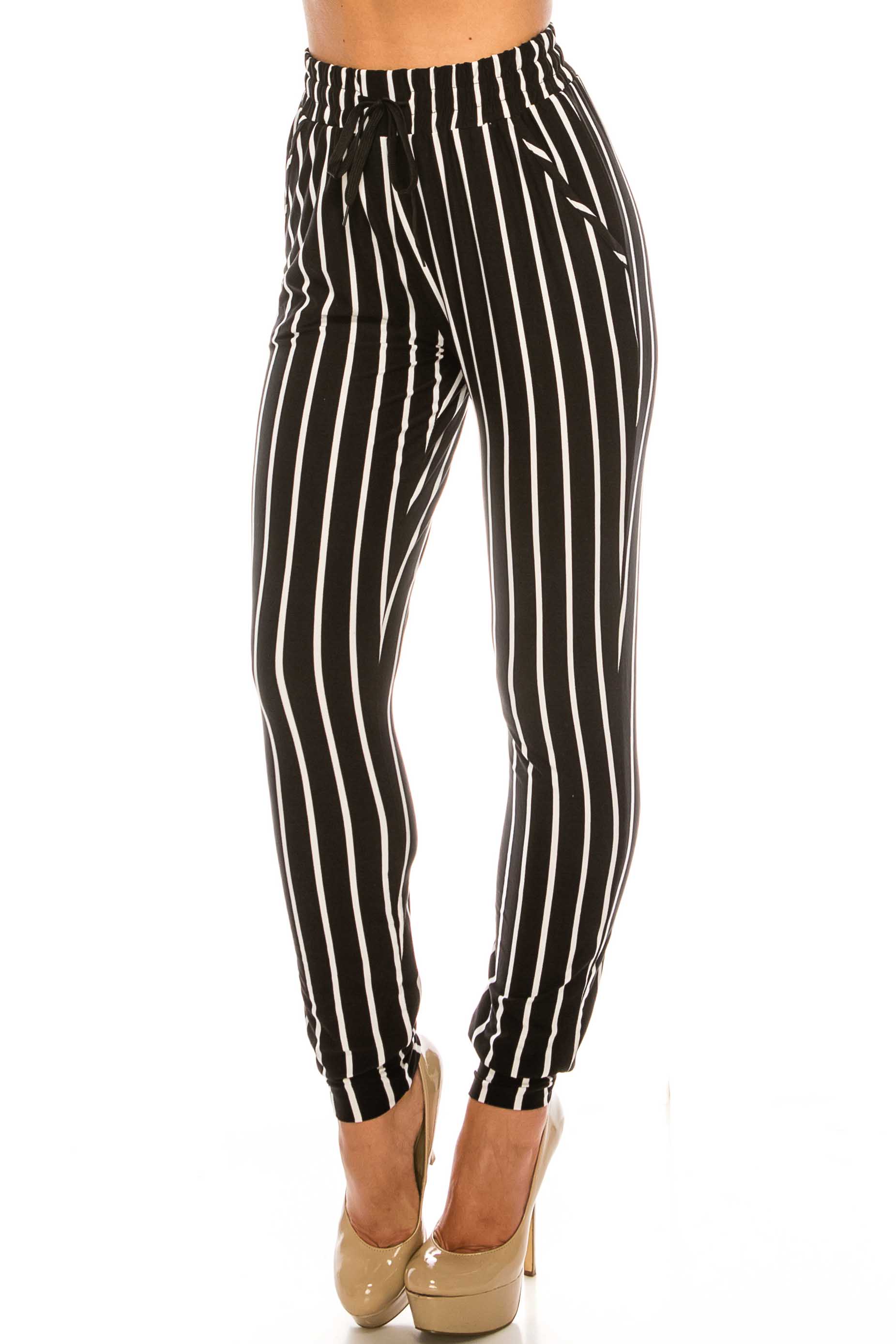 Buttery Smooth Vertical Black Pinstripe Joggers