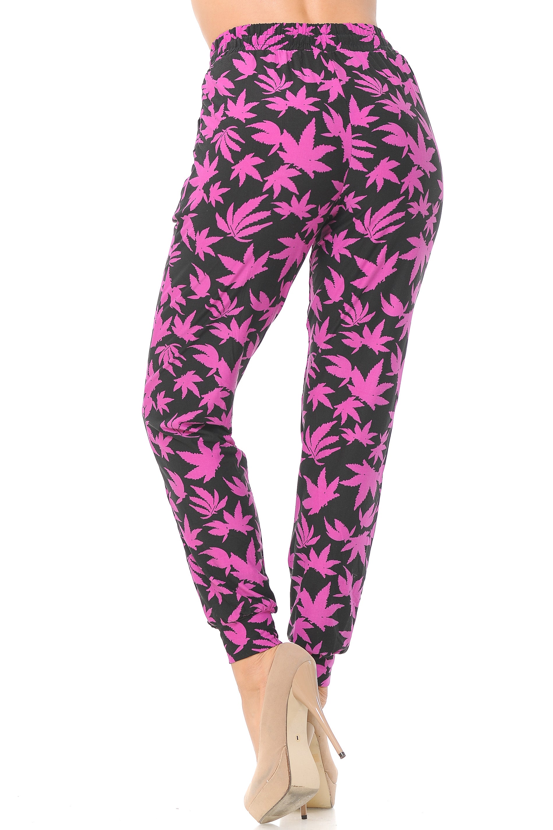 Buttery Smooth Solid Fuchsia Marijuana Joggers