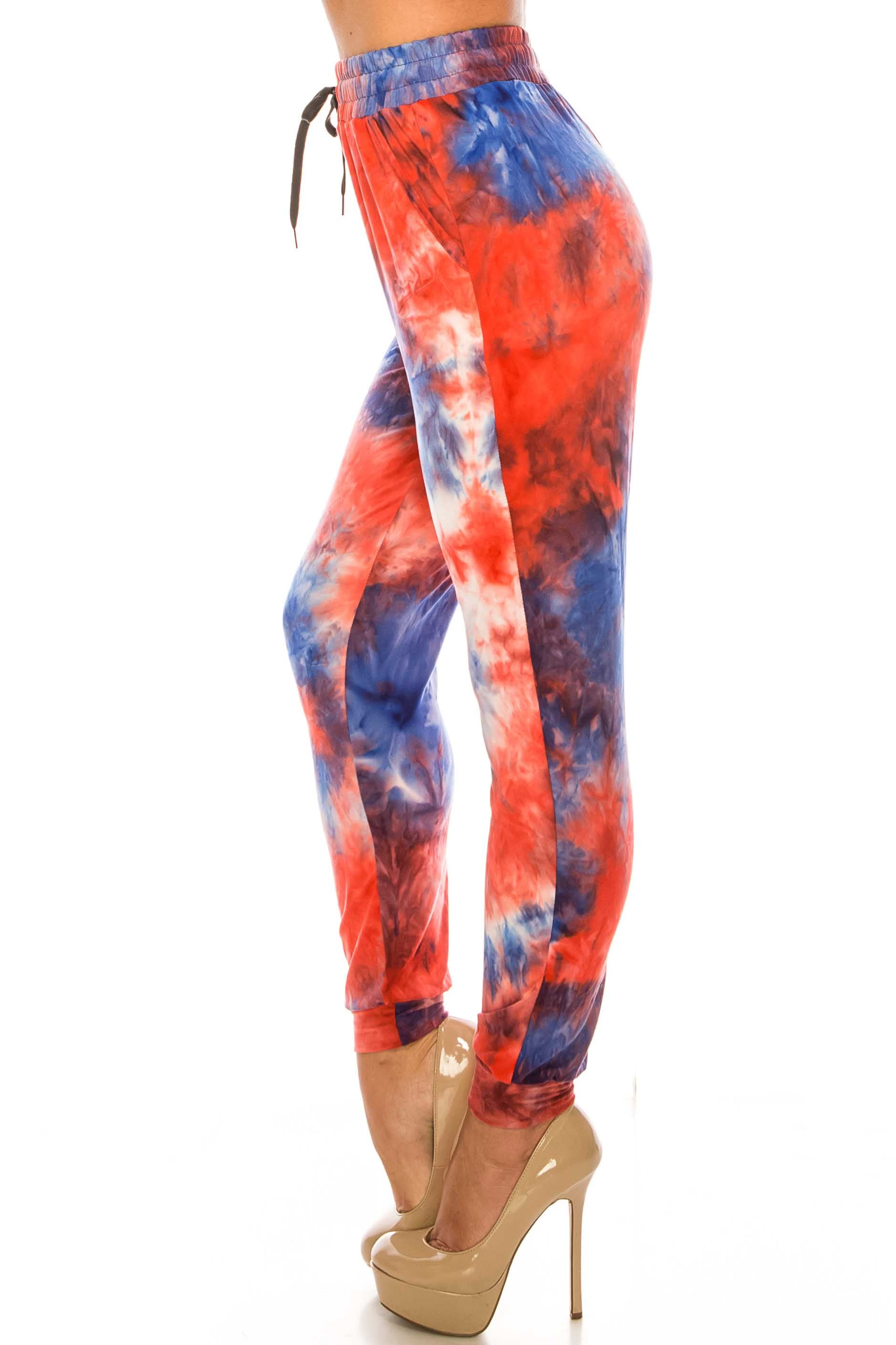 Buttery Smooth Red and Blue Tie Dye Joggers