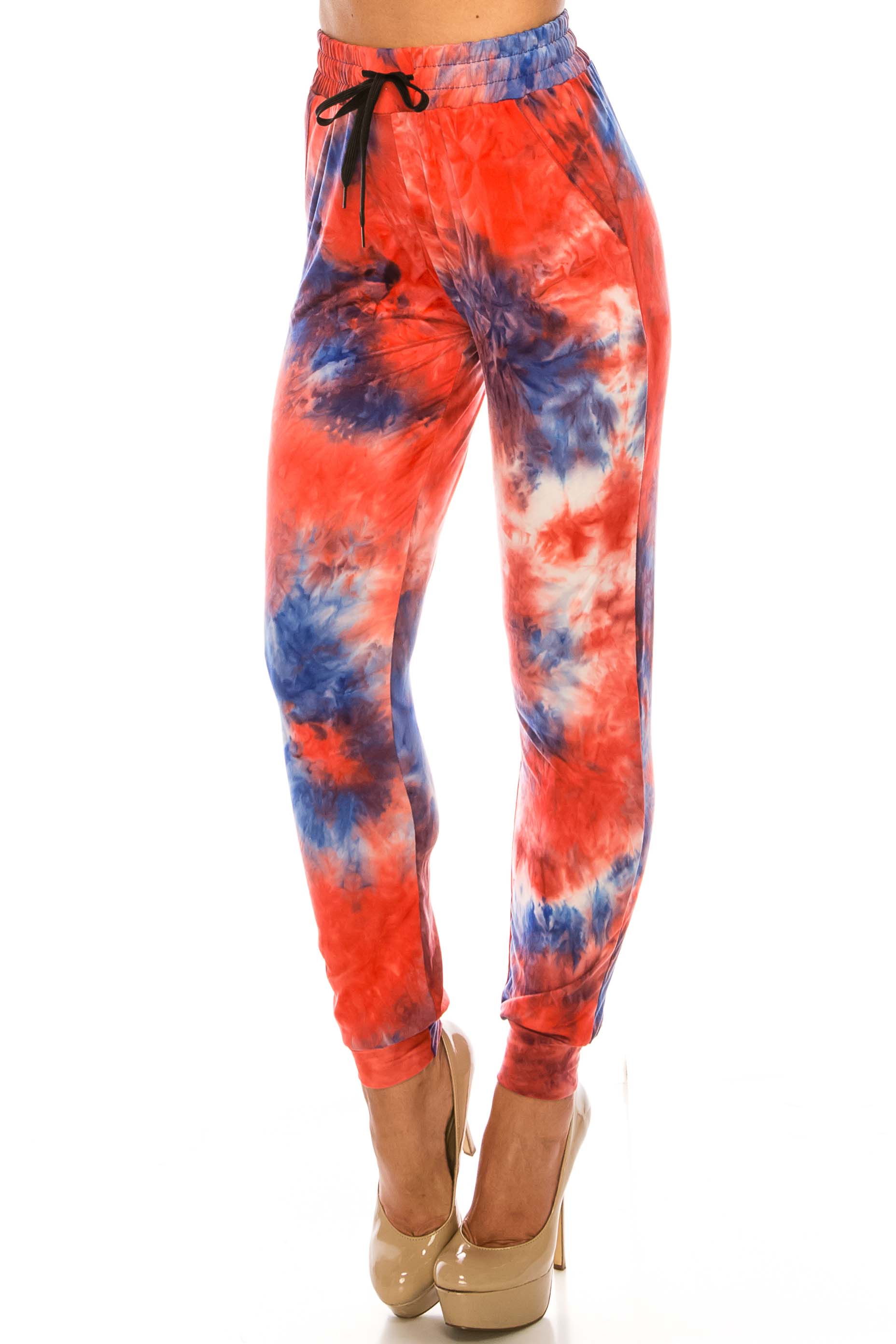 Buttery Smooth Red and Blue Tie Dye Joggers