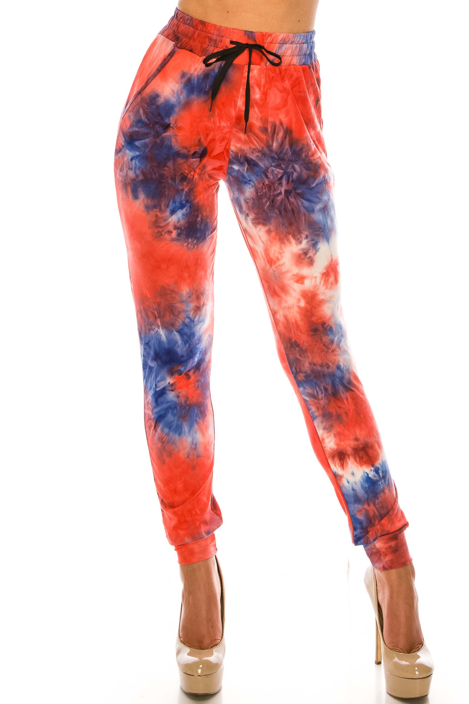 Buttery Smooth Red and Blue Tie Dye Joggers