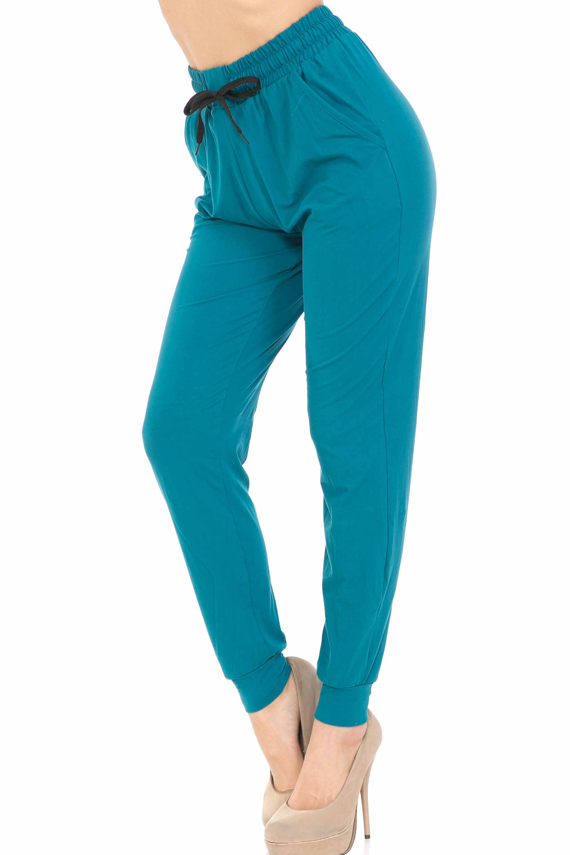 Buttery Smooth Solid Basic Teal Joggers - EEVEE