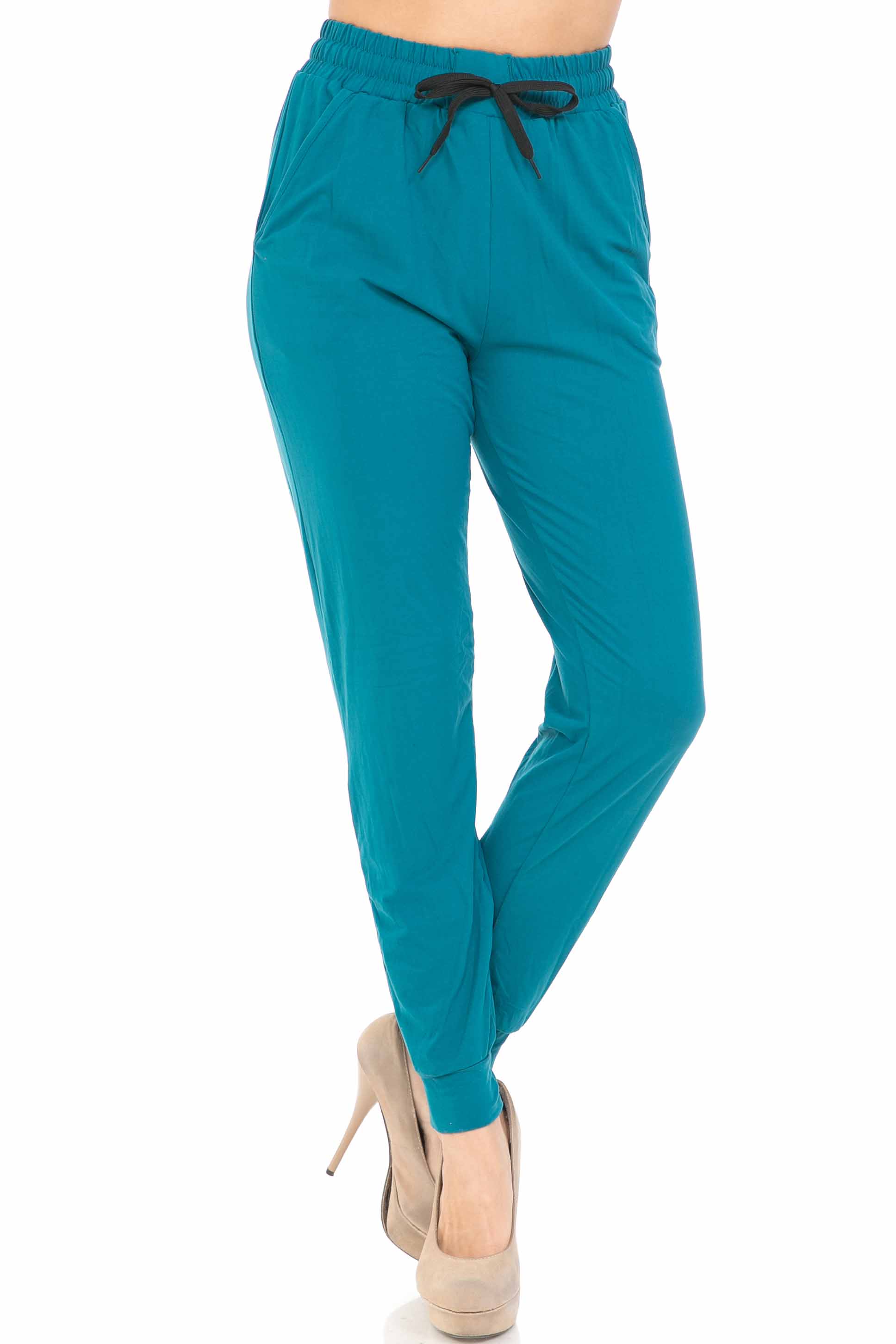 Buttery Smooth Solid Basic Teal Joggers - EEVEE