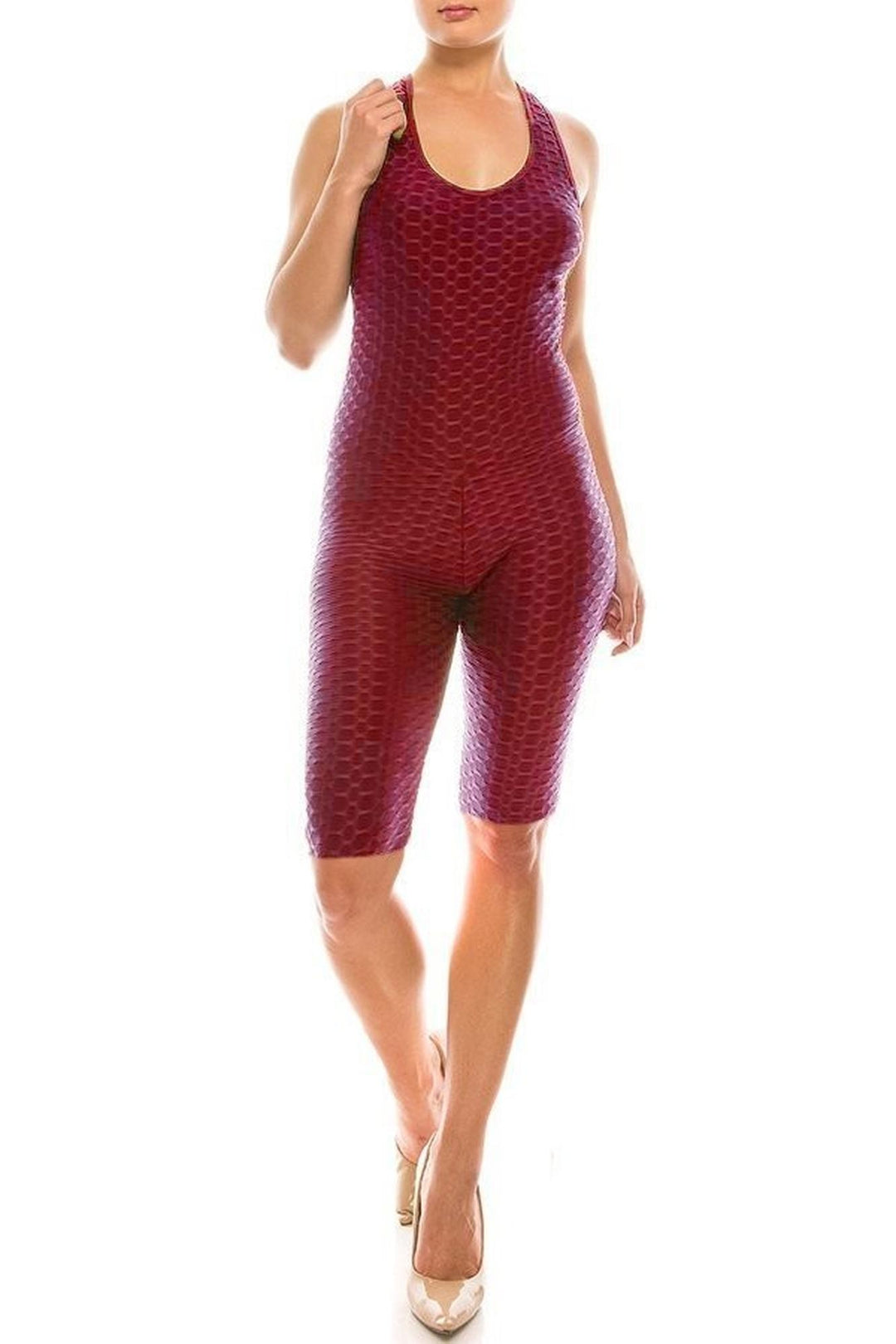 Premium Criss Cross Scrunch Butt Biker Short Bodysuit