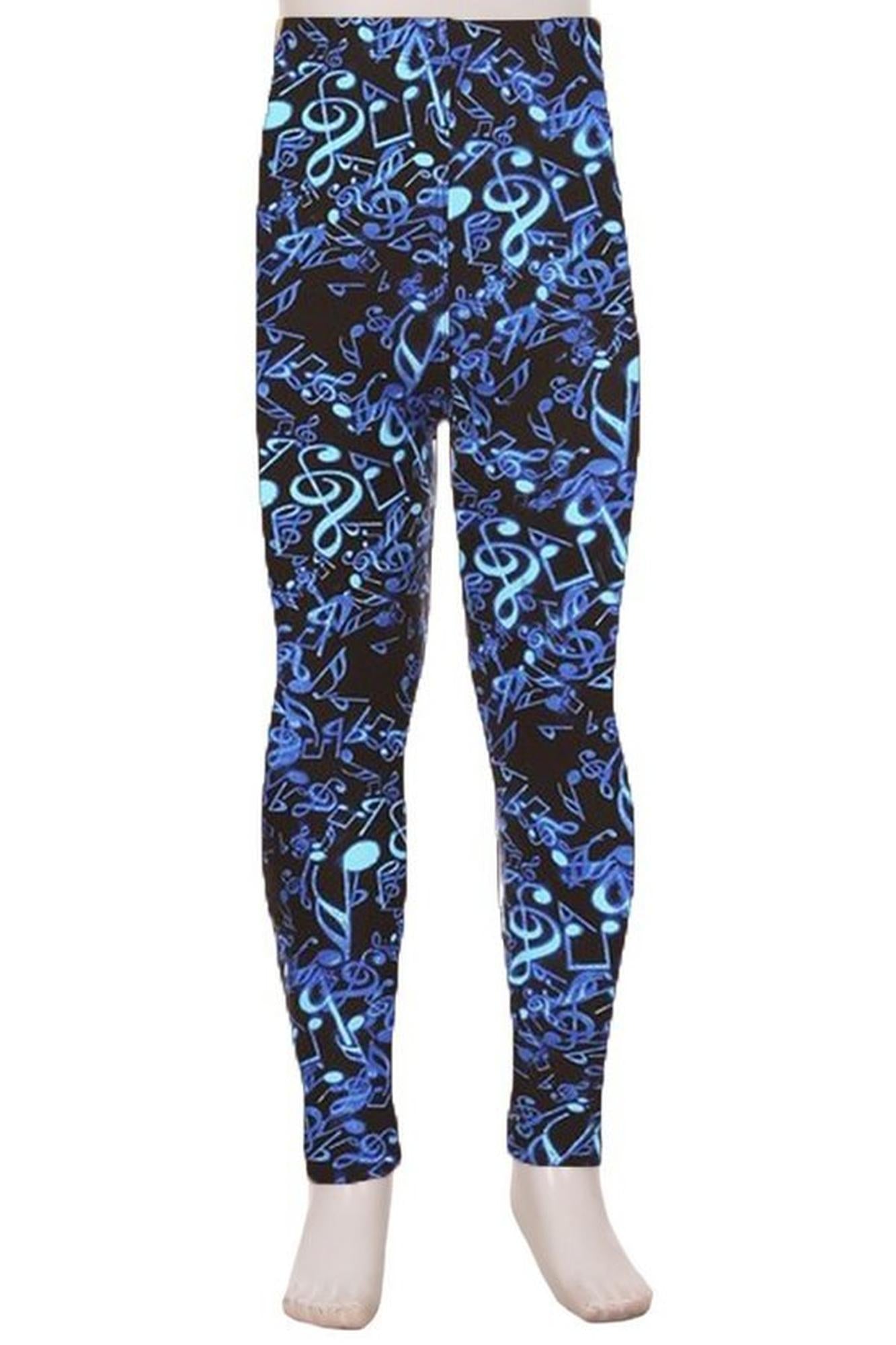 Buttery Smooth Electric Blue Music Note Kids Leggings