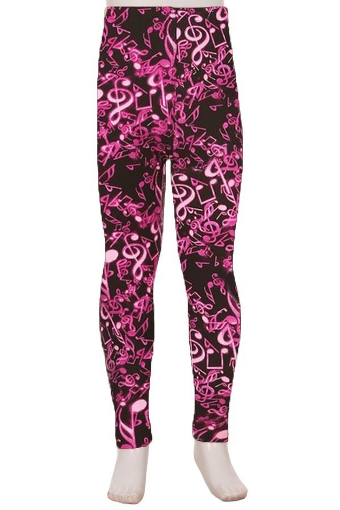 Buttery Smooth Electric Fuchsia Music Note Kids Leggings