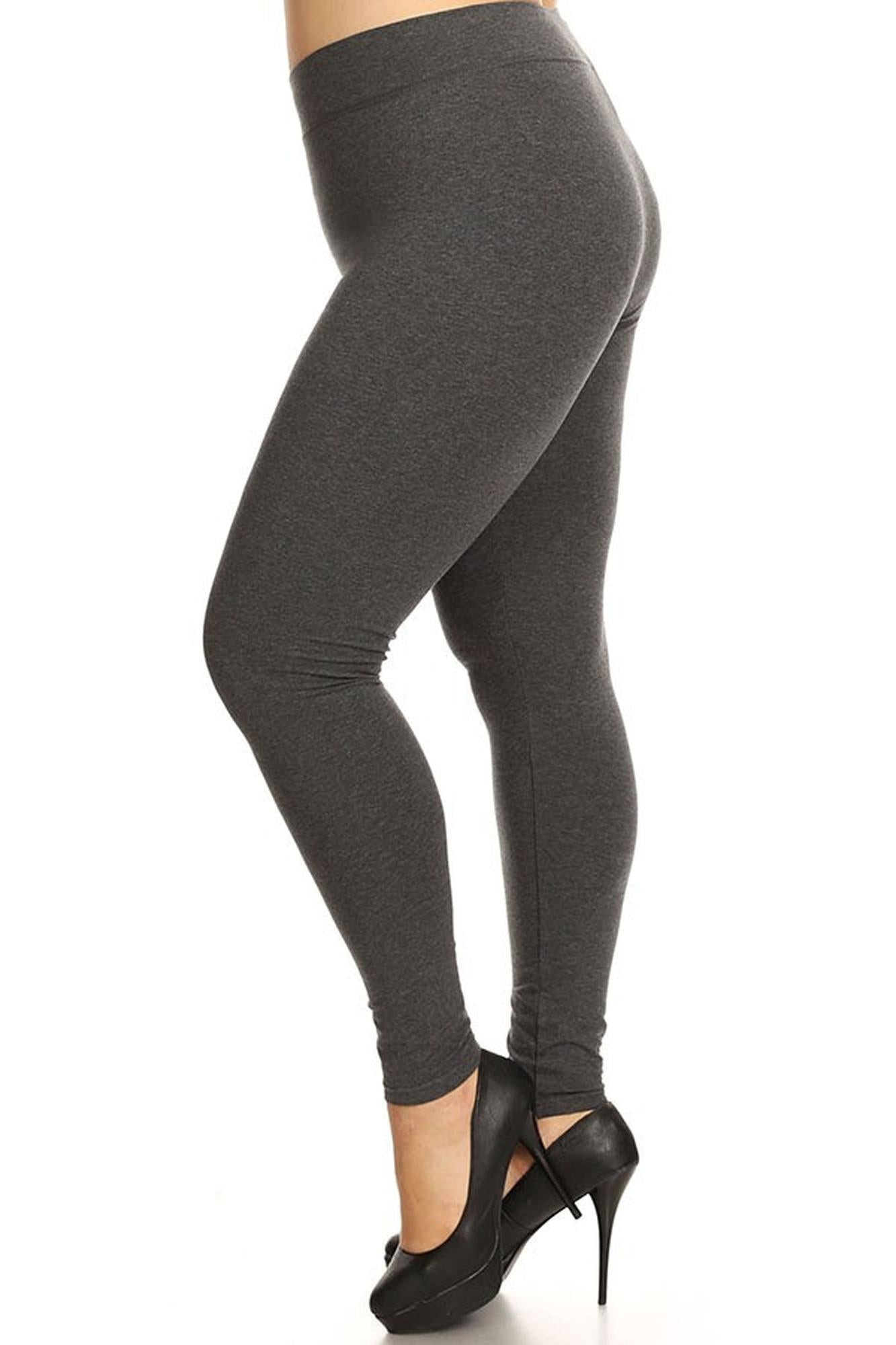 High Waisted Sport Cotton Leggings - Plus Size - 1XL 2XL 3XL