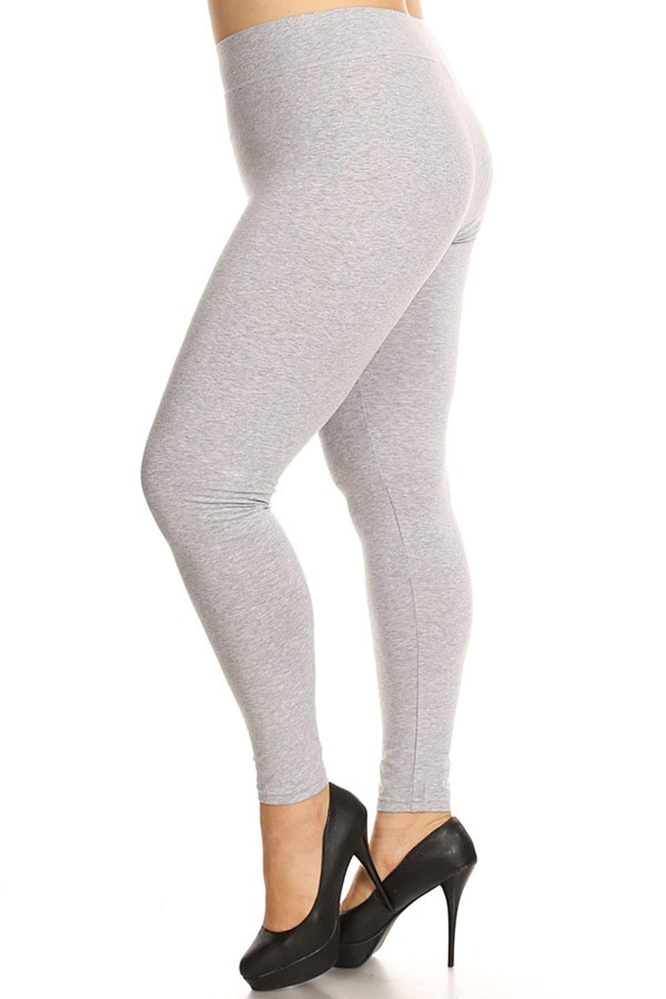 High Waisted Sport Cotton Leggings - Plus Size - 1XL 2XL 3XL