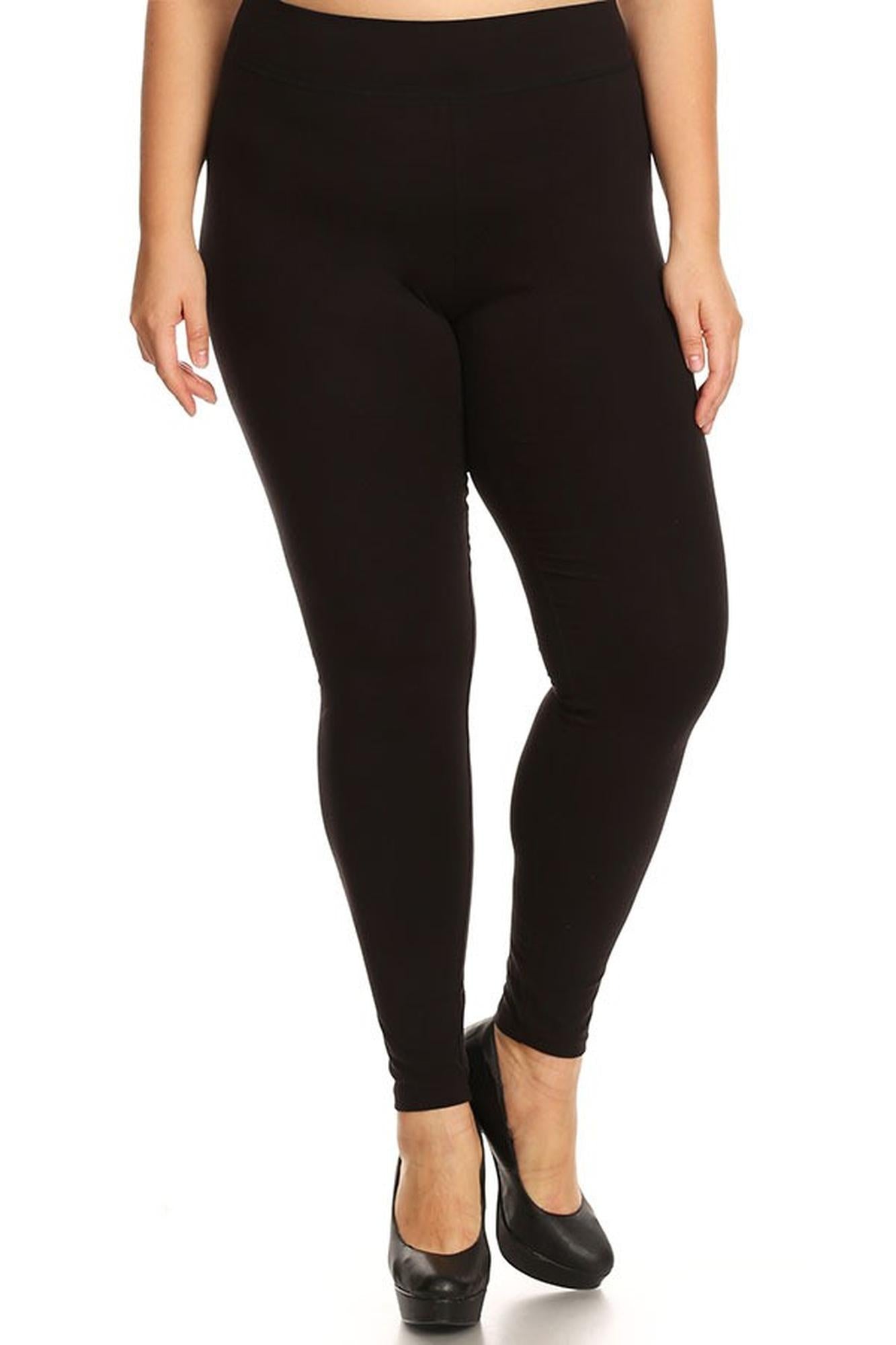High Waisted Sport Cotton Leggings - Plus Size - 1XL 2XL 3XL