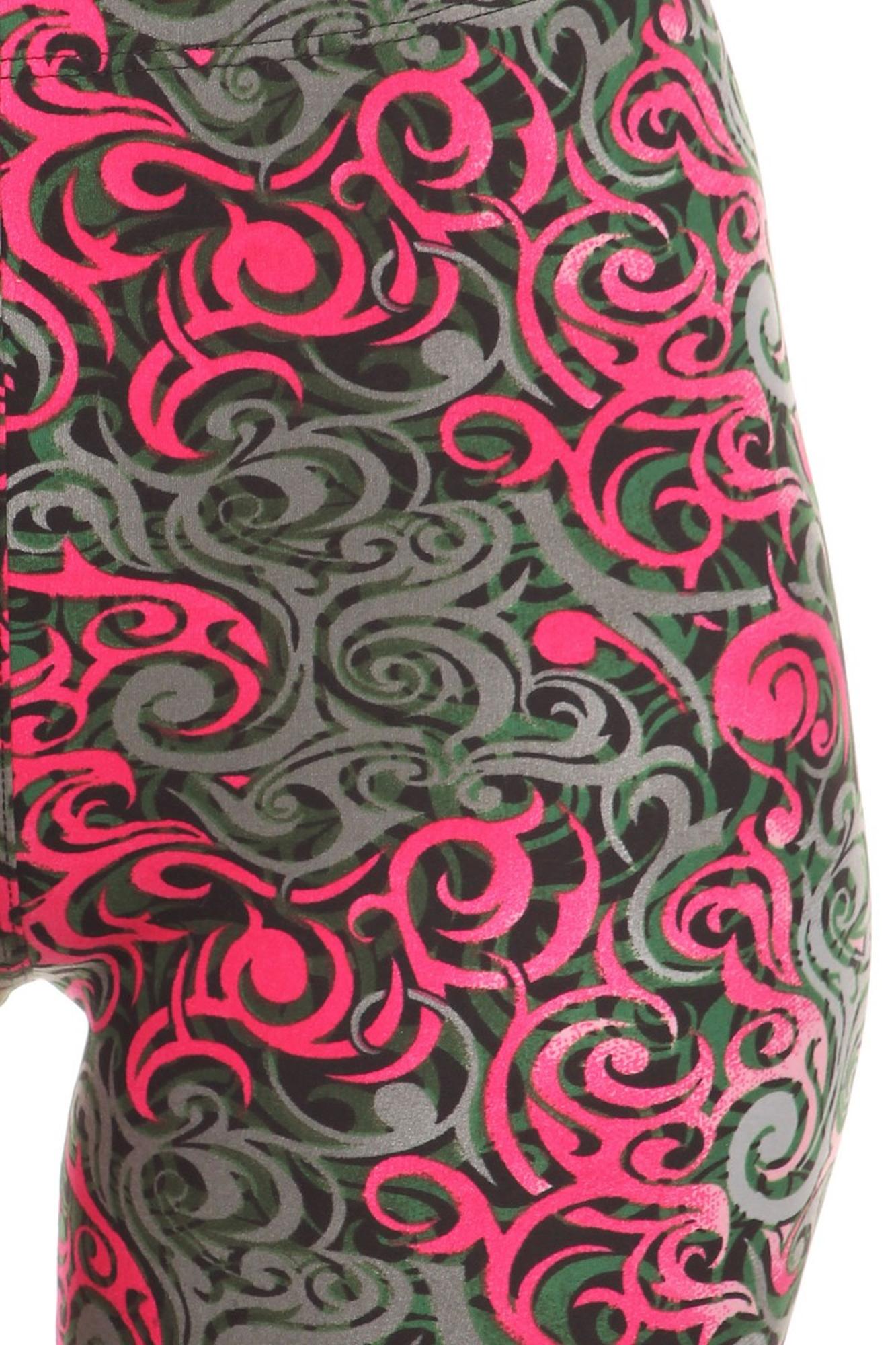 Buttery Soft Fuchsia Tangled Swirl Leggings - XSmall (XSmall One Size,Fuchsia)