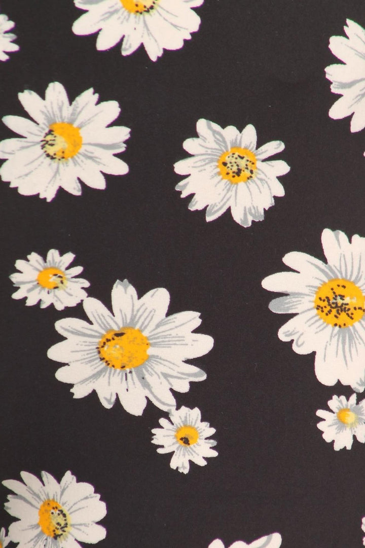Buttery Soft Daisy Leggings - XSmall (XSmall One Size,Black)