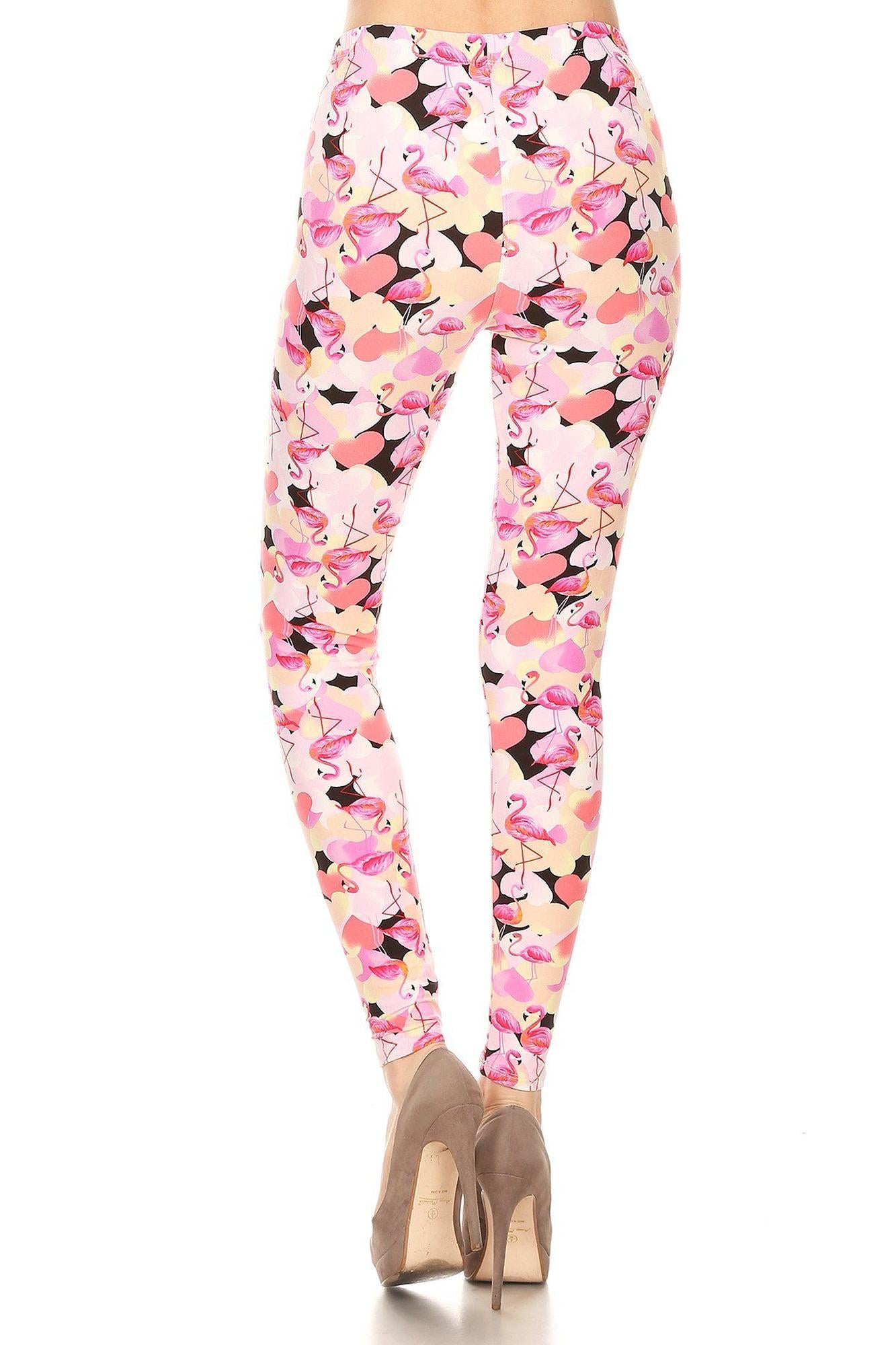 Buttery Soft Gorgeous Pink Flamingos Leggings - XSmall (XSmall One Size,Pink)