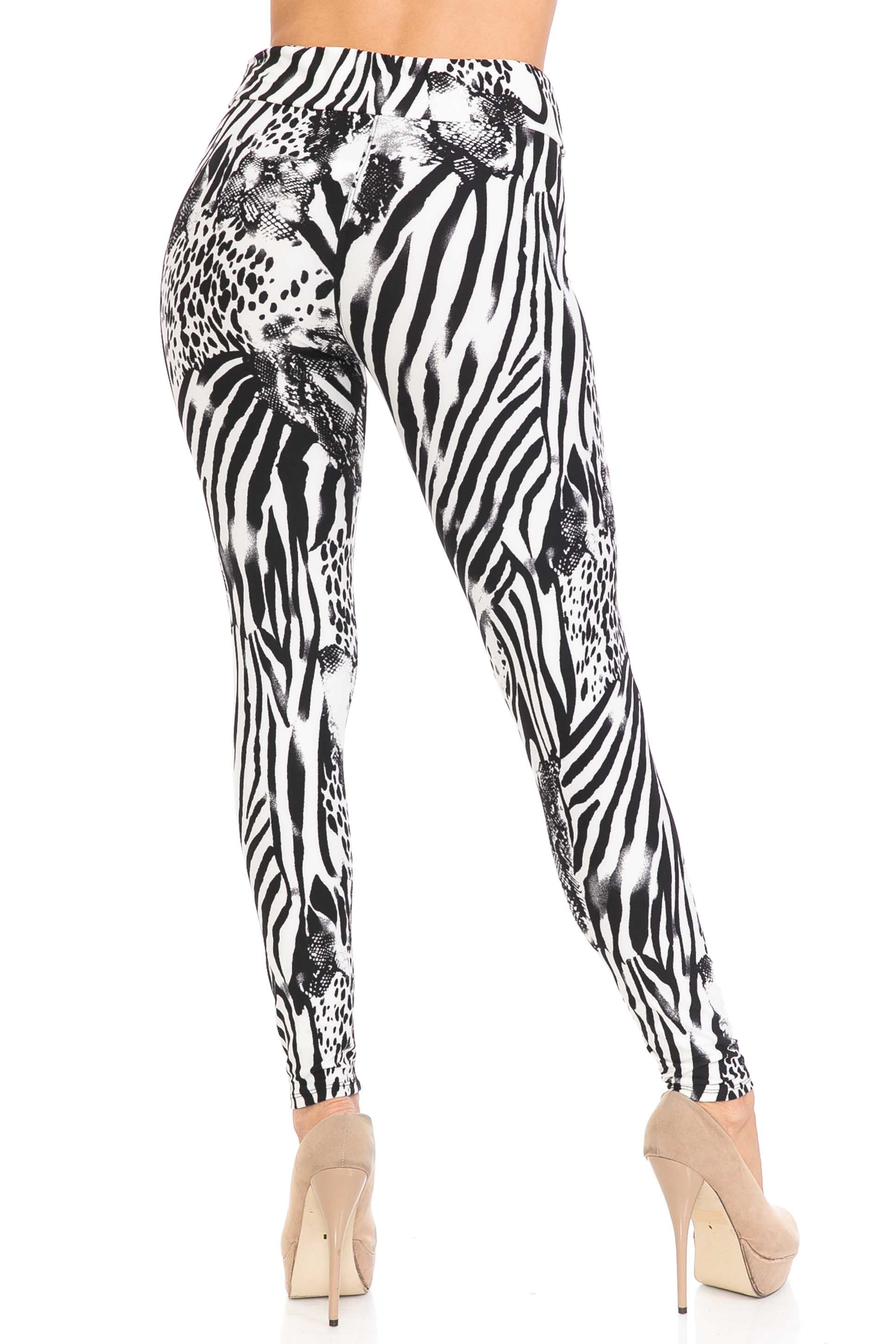 Buttery Soft Wild Safari High Waisted Leggings (One Size Regular,Black)