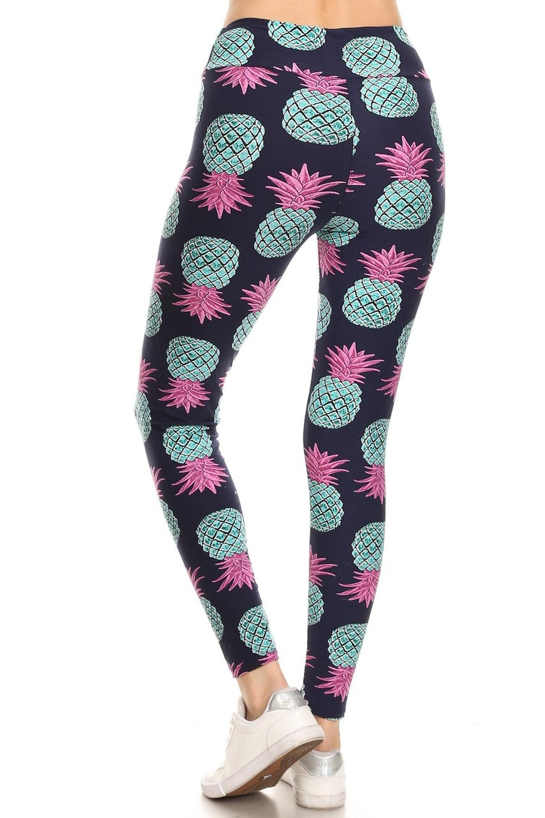 Buttery Soft Teal Pineapple High Waisted Leggings - EEVEE (One Size Regular,Teal)