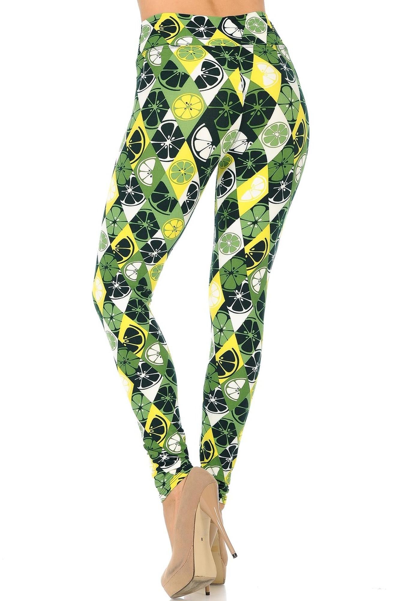 Buttery Soft Luck of the Irish Lime High Waisted Leggings (One Size Regular,Green)