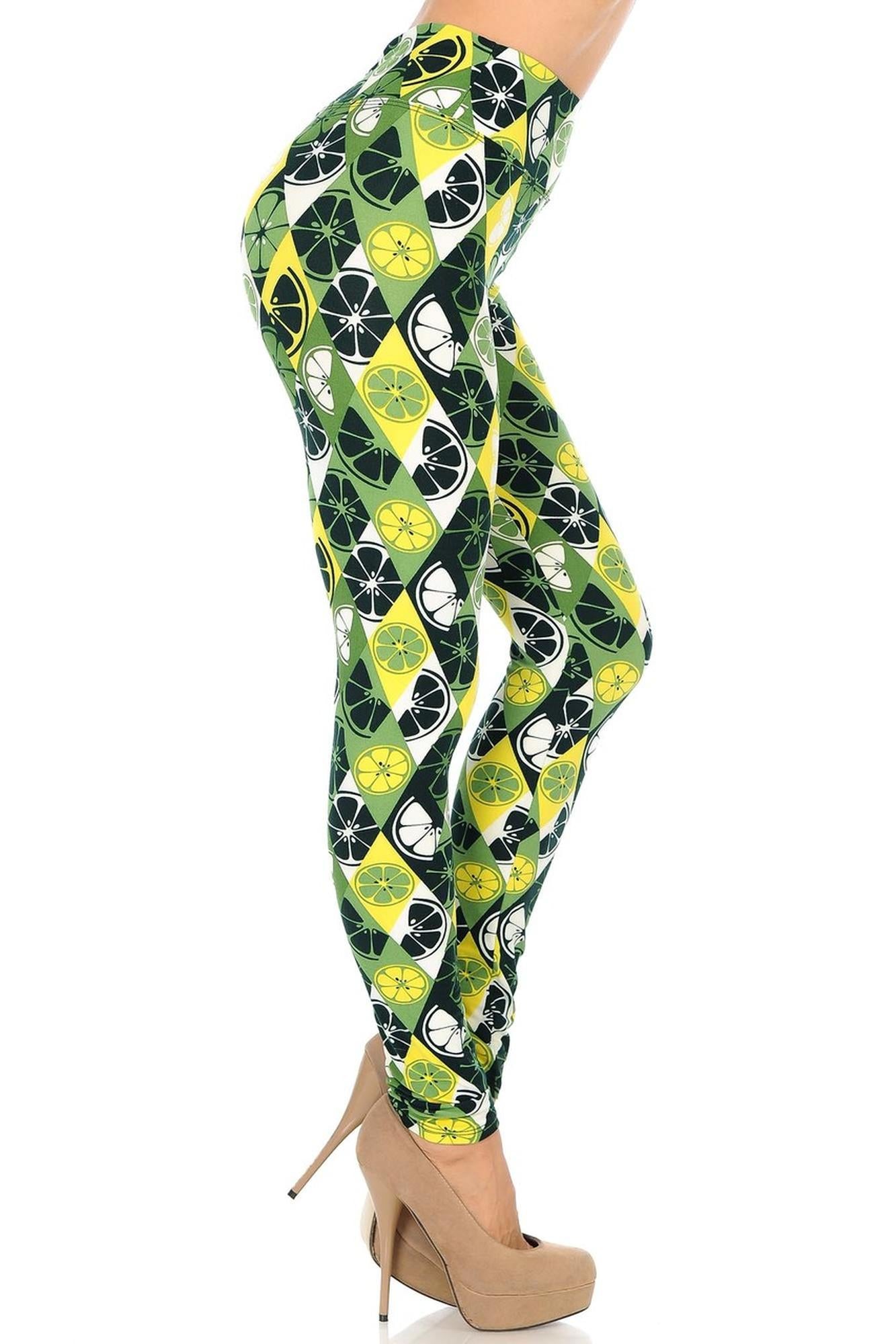 Buttery Soft Luck of the Irish Lime High Waisted Leggings (One Size Regular,Green)