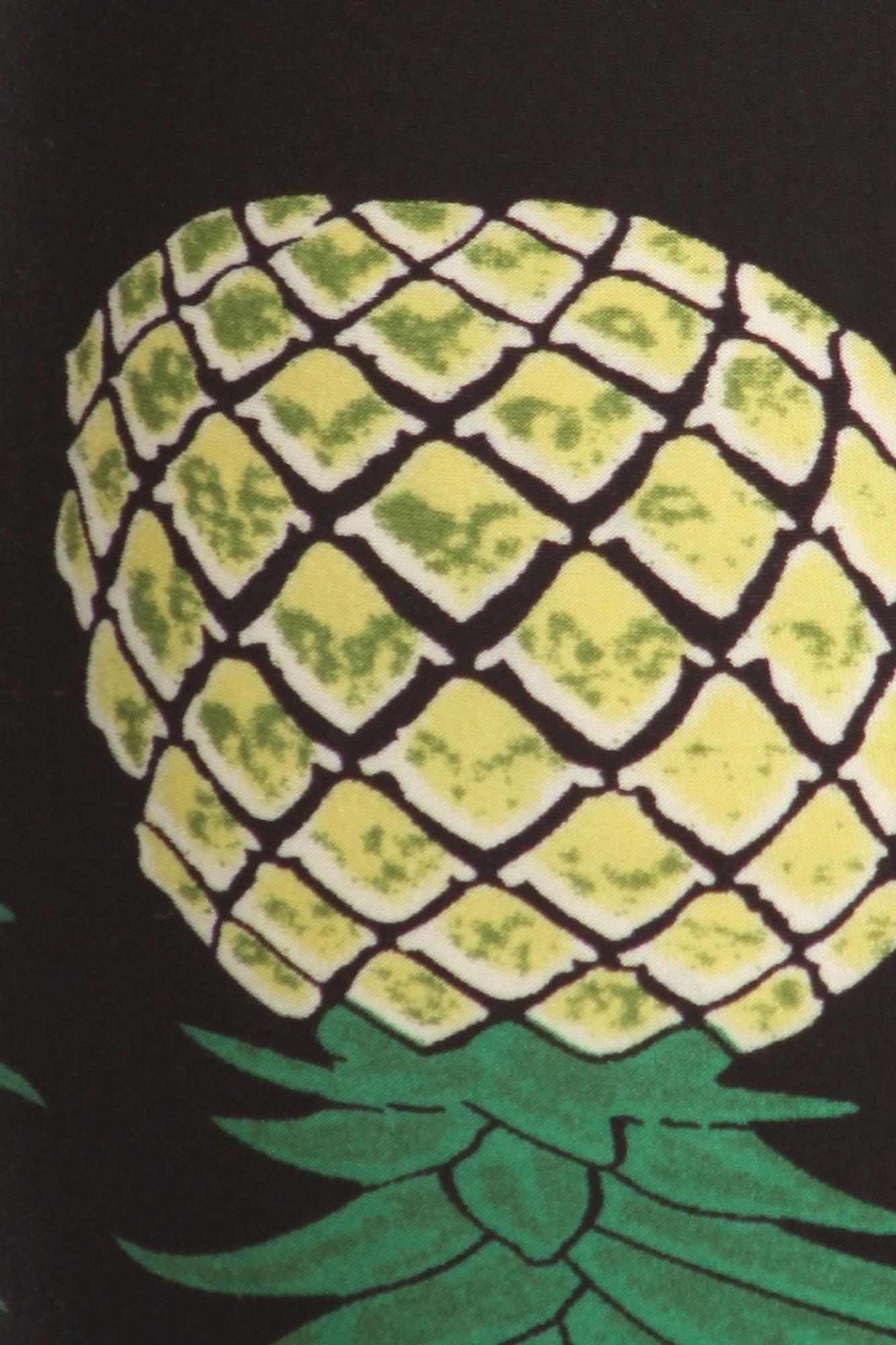 Buttery Smooth Green Pineapple High Waisted Leggings - Plus Size - 1XL 2XL 3XL - EEVEE